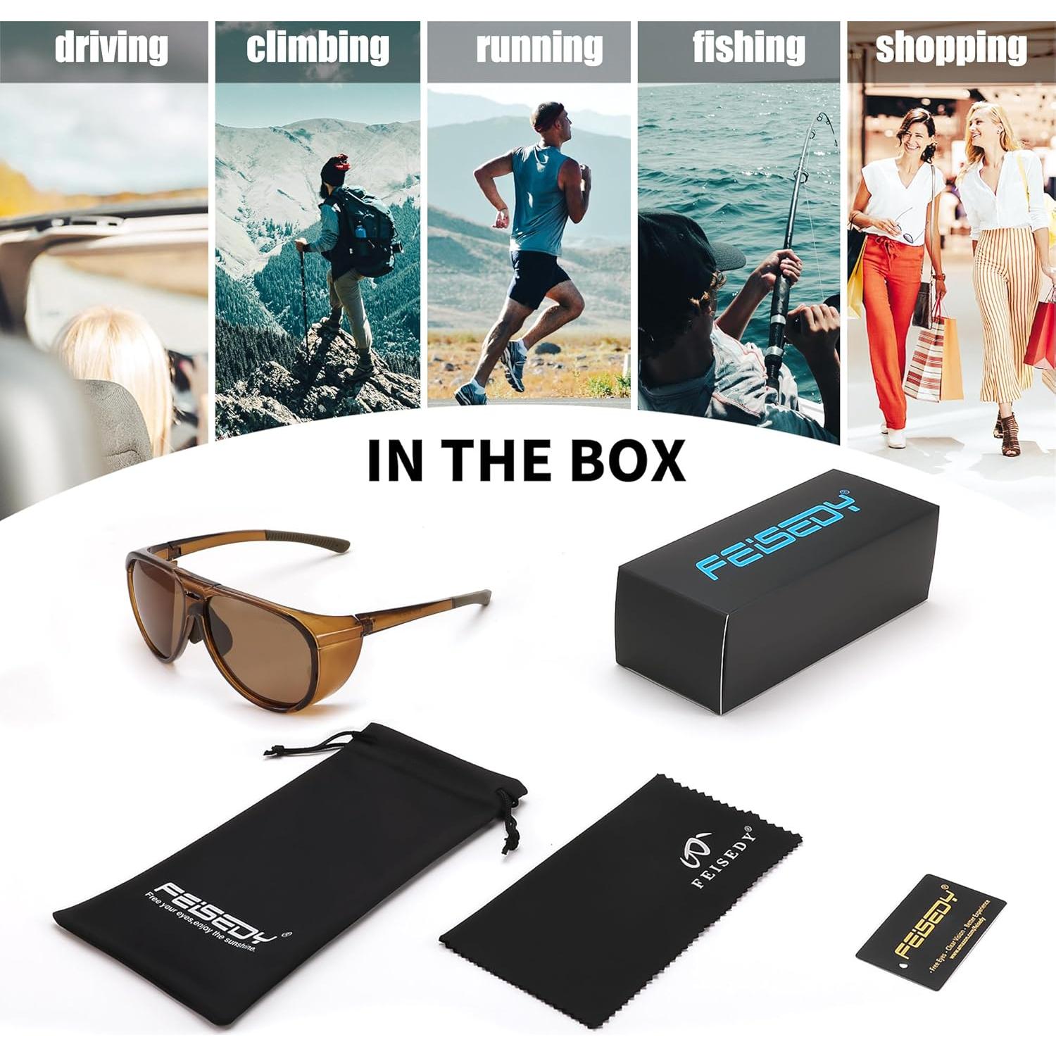 Gafas de Sol Aviador FEISEDY Polarizadas Redondas UV400