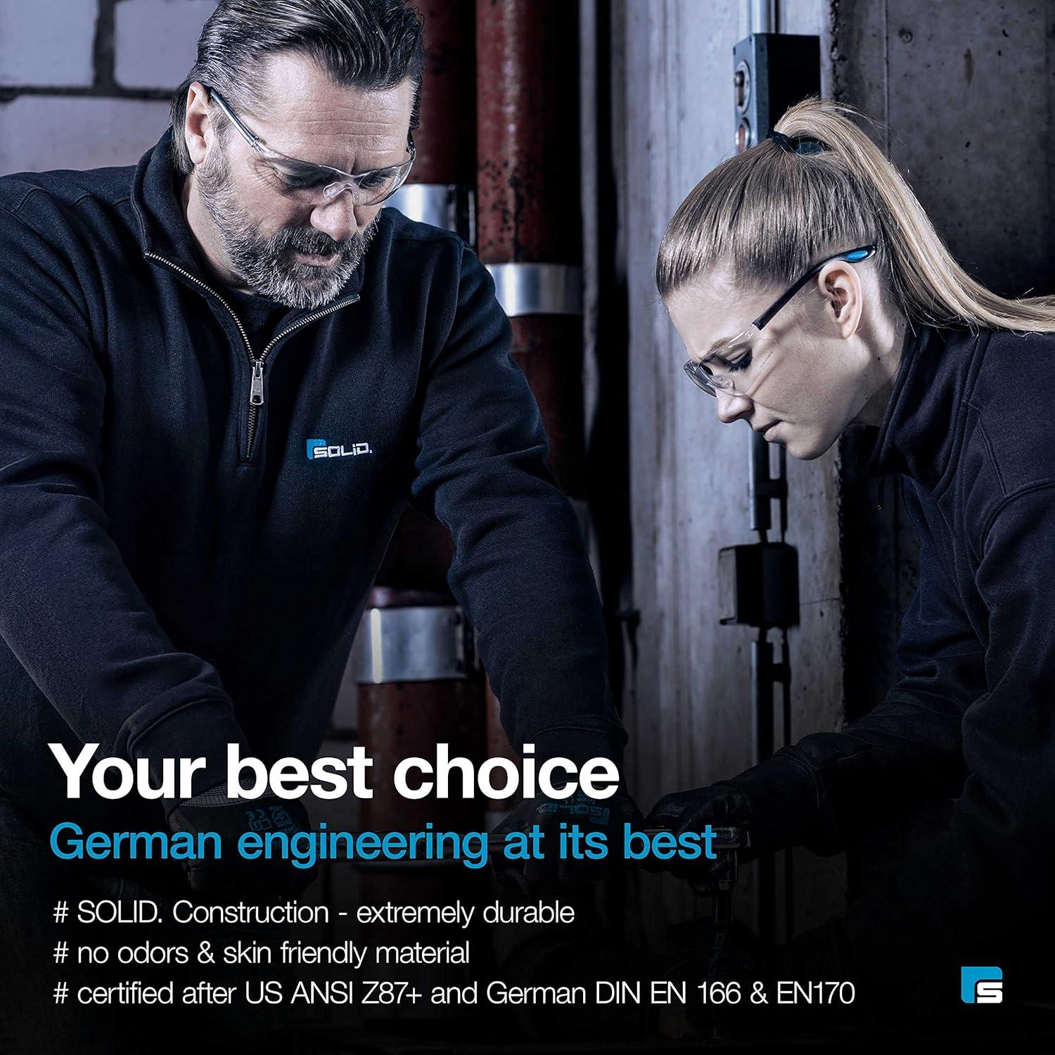 Gafas de Seguridad SolidWork Lente Clara Antirayaduras UV