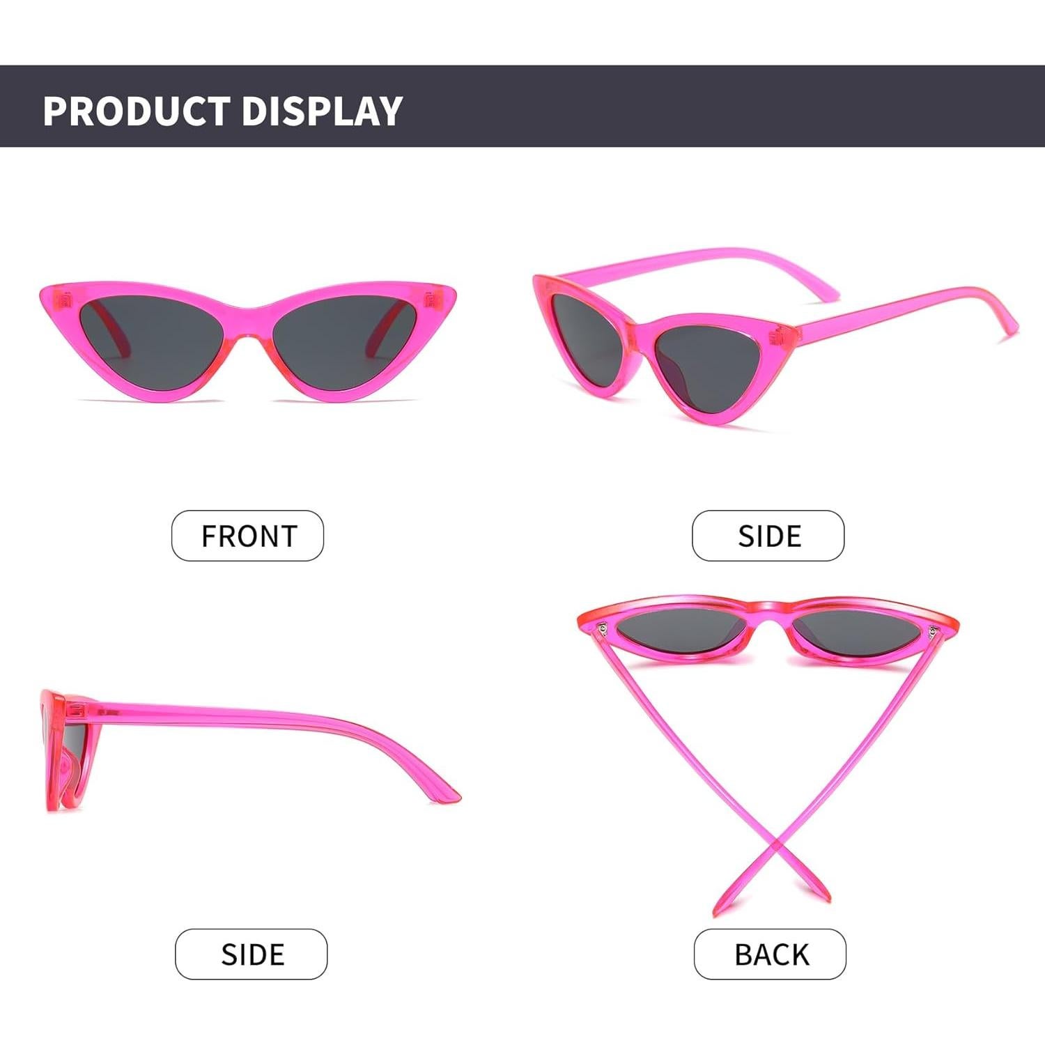 Gafas de sol retro de ojo de gato para mujer - Polvo de Barbie