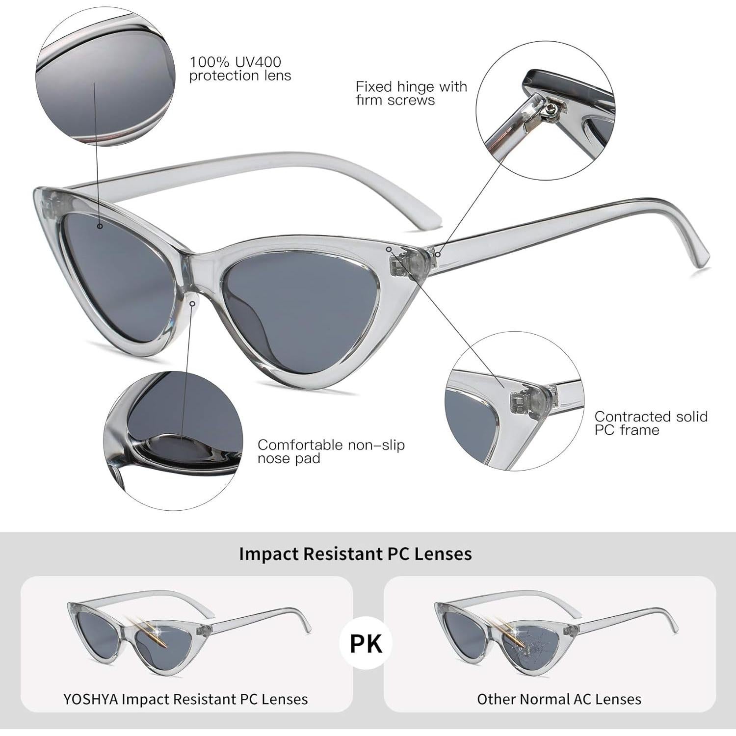 Gafas de sol retro de ojo de gato para mujer - UV400