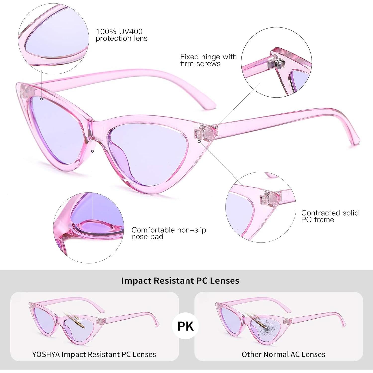 Gafas de sol retro de ojo de gato para mujeres - Púrpura