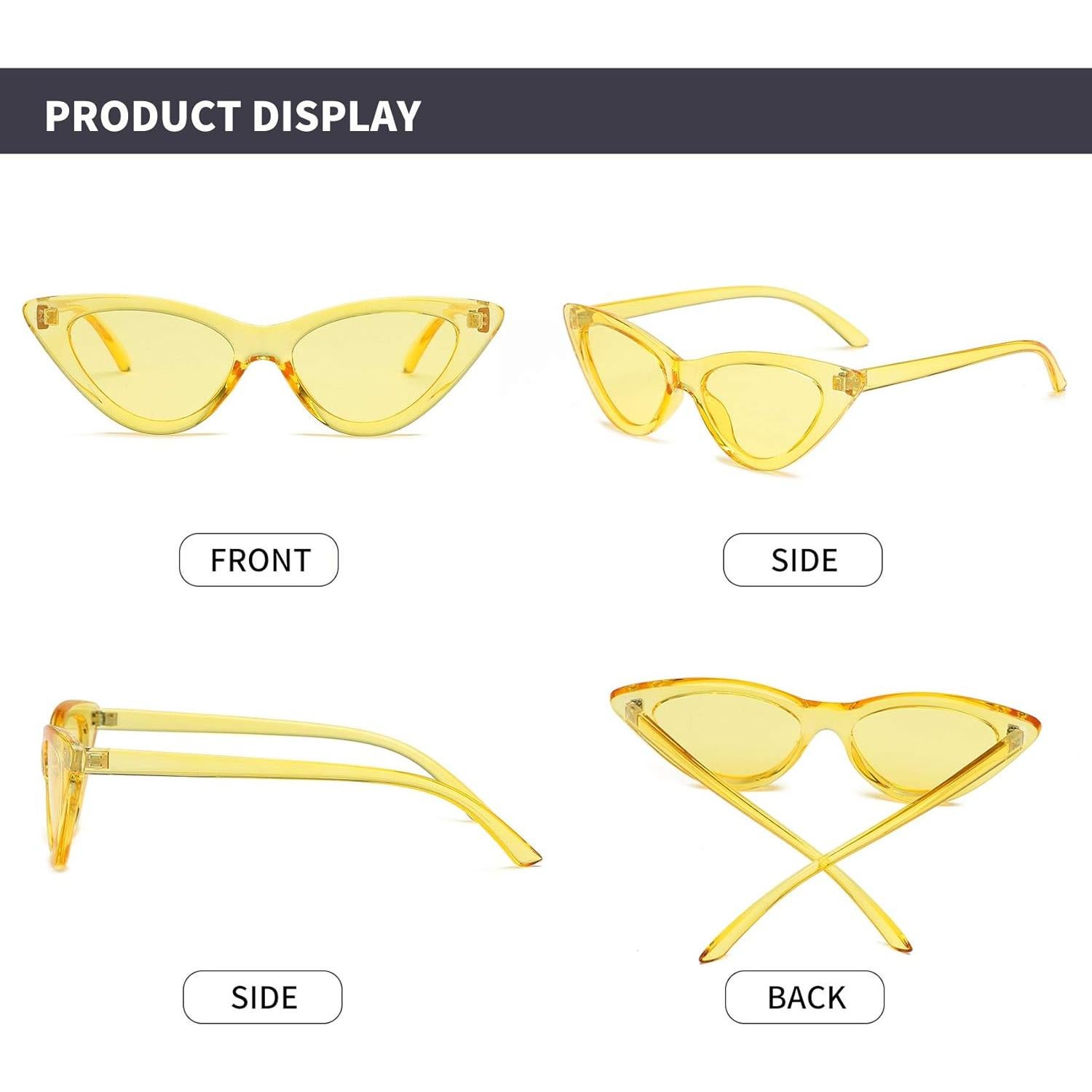 Gafas de sol retro de ojo de gato para mujeres - Amarillo claro
