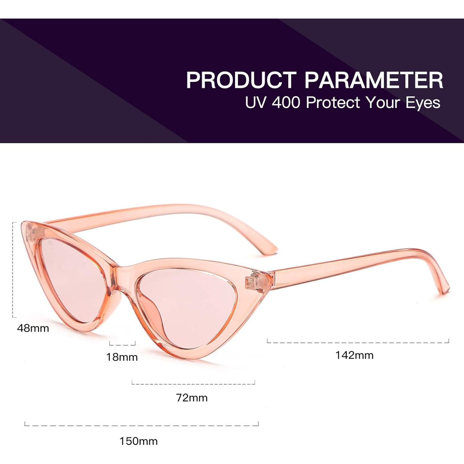 Gafas de sol retro de ojo de gato para mujeres - Rojo claro