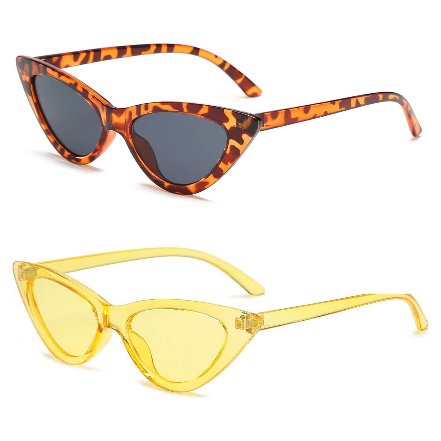 Gafas de sol retro de ojo de gato para mujer - Leopardo Gris