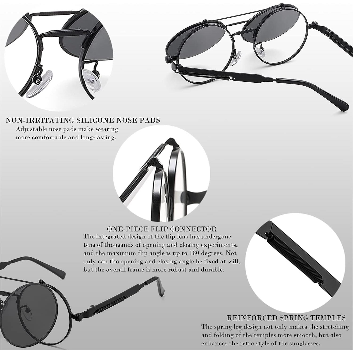 Gafas de sol redondas HJSTES estilo vintage unisex