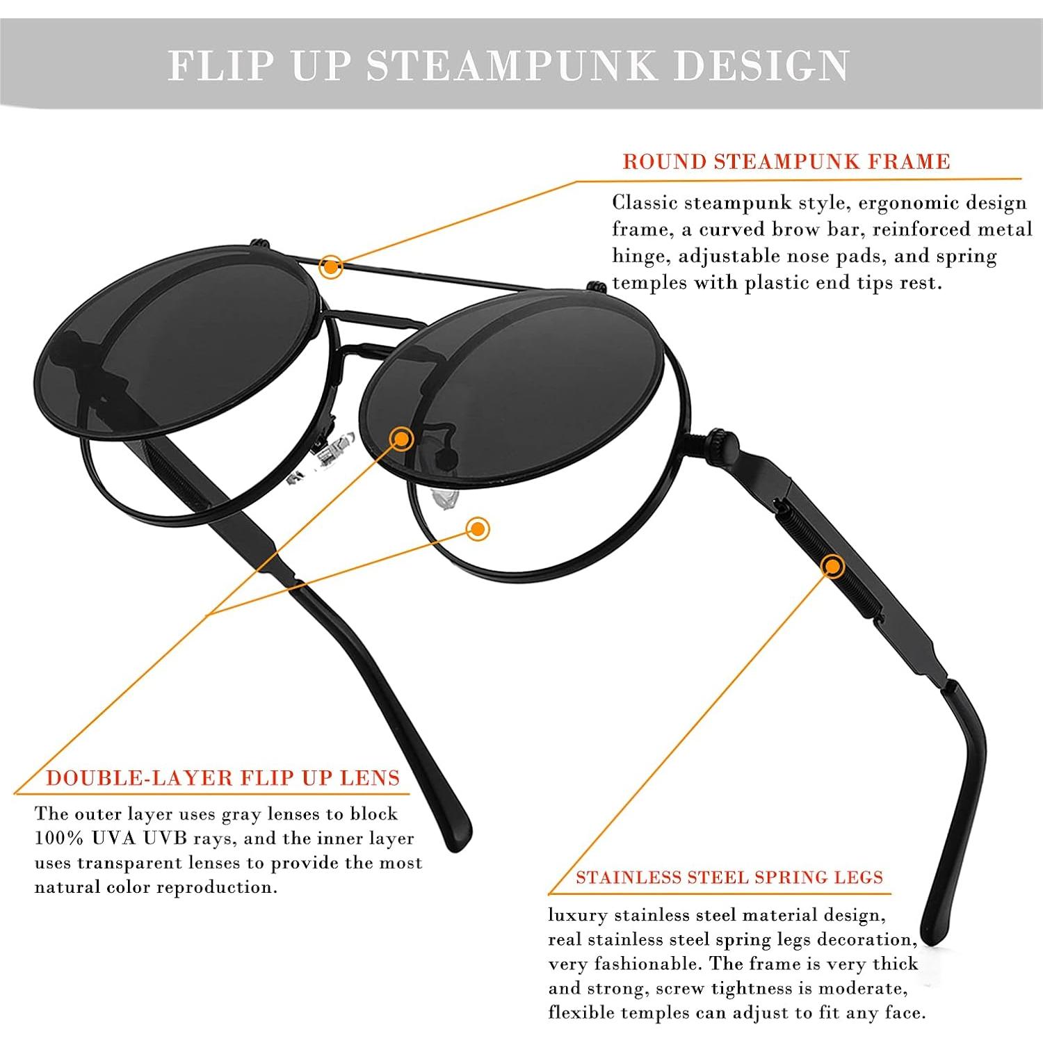 Gafas de sol redondas HJSTES estilo vintage unisex