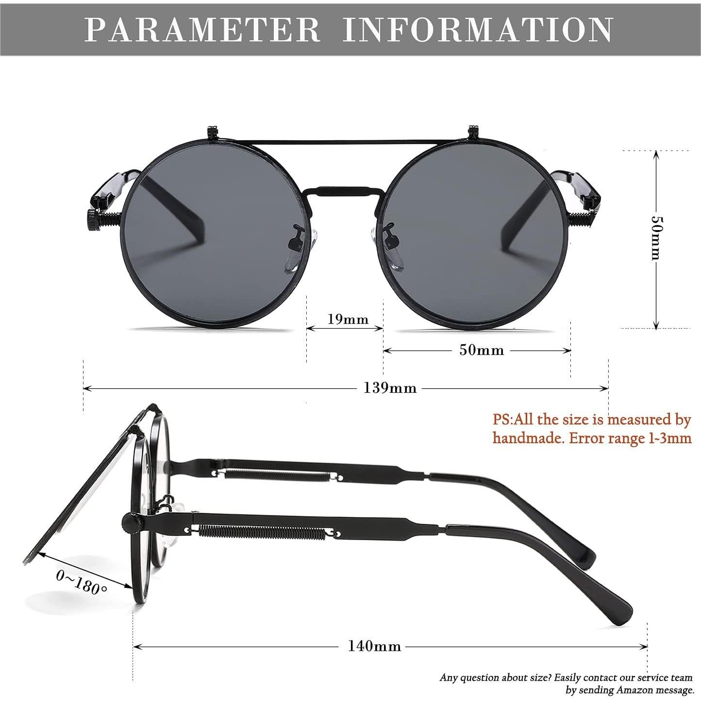 Gafas de sol redondas HJSTES estilo vintage unisex