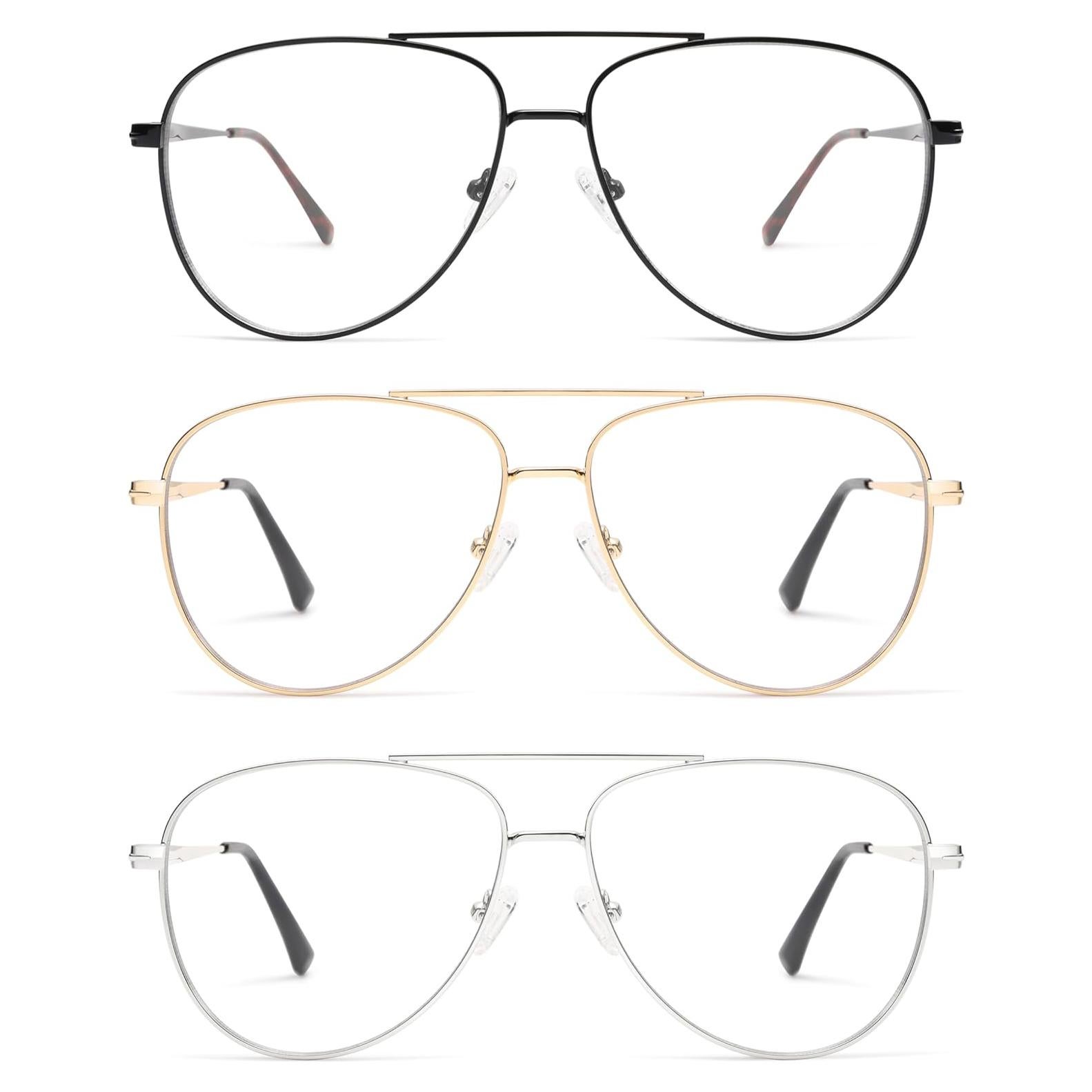 Gafas de Aviador AMOMOMA 3 en 1 con Filtro Luz Azul