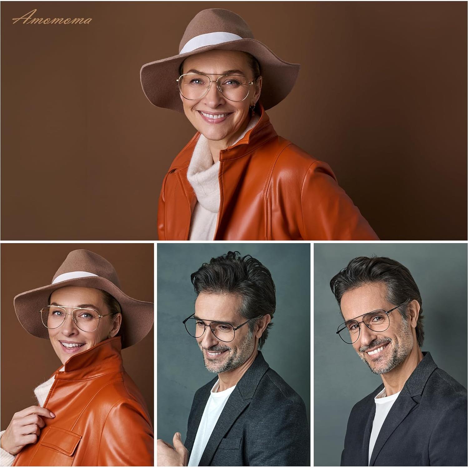 Gafas de Aviador AMOMOMA 3 en 1 con Filtro Luz Azul