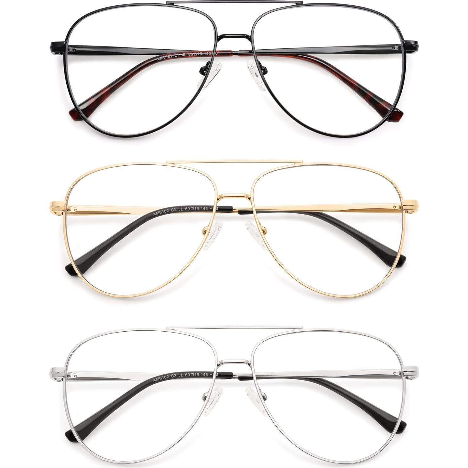 Gafas de Aviador AMOMOMA 3 en 1 con Filtro Luz Azul