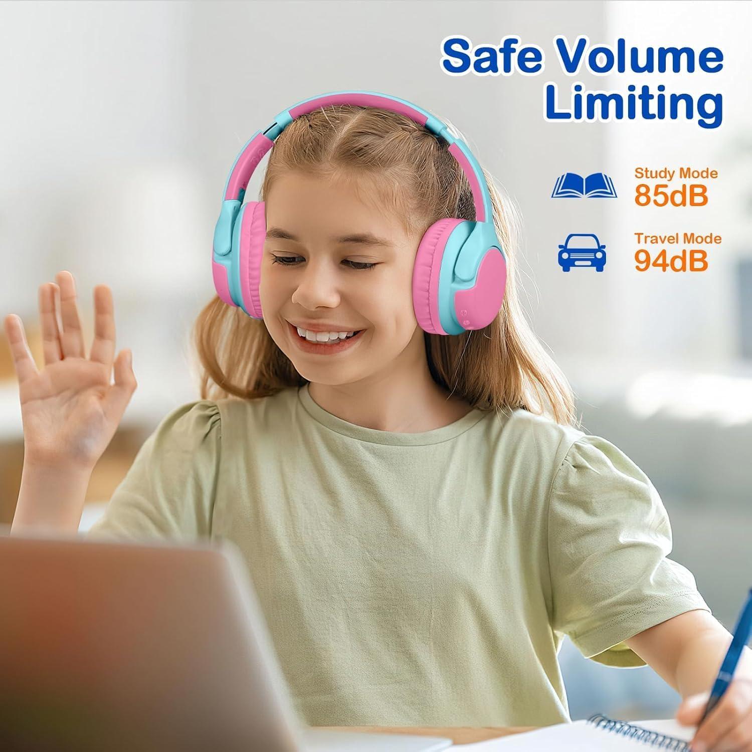 Auriculares Bluetooth ZIHNIC R1 para Niños - Rosa, 40h Reproducción