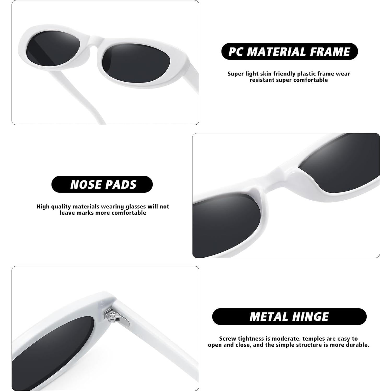 Gafas de sol ovaladas retro STORYCOAST UV400 para adultos