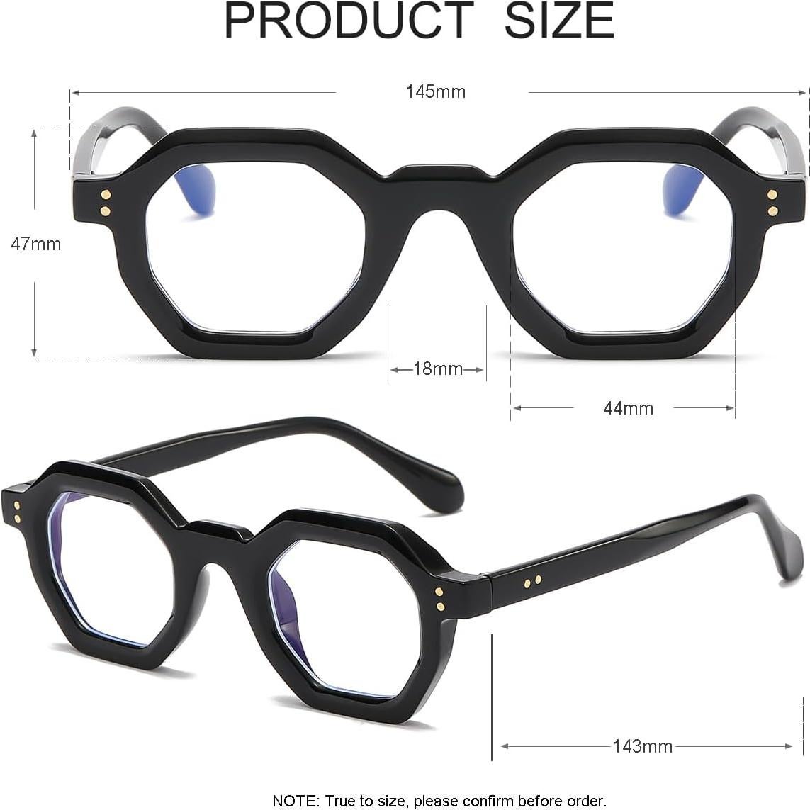 Gafas Retro Octagon JOVAKIT Unisex Anti Luz Azul 44mm