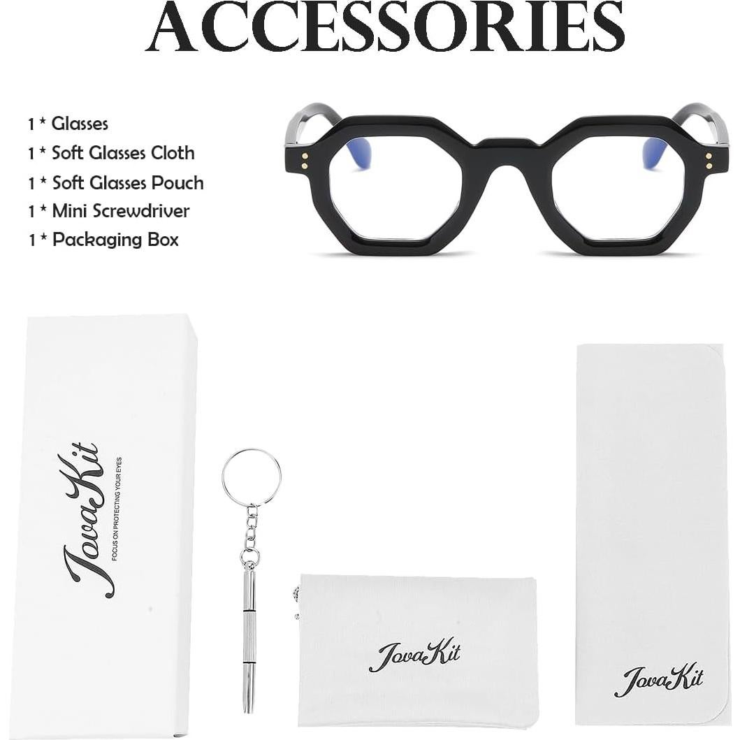 Gafas Retro Octagon JOVAKIT Unisex Anti Luz Azul 44mm