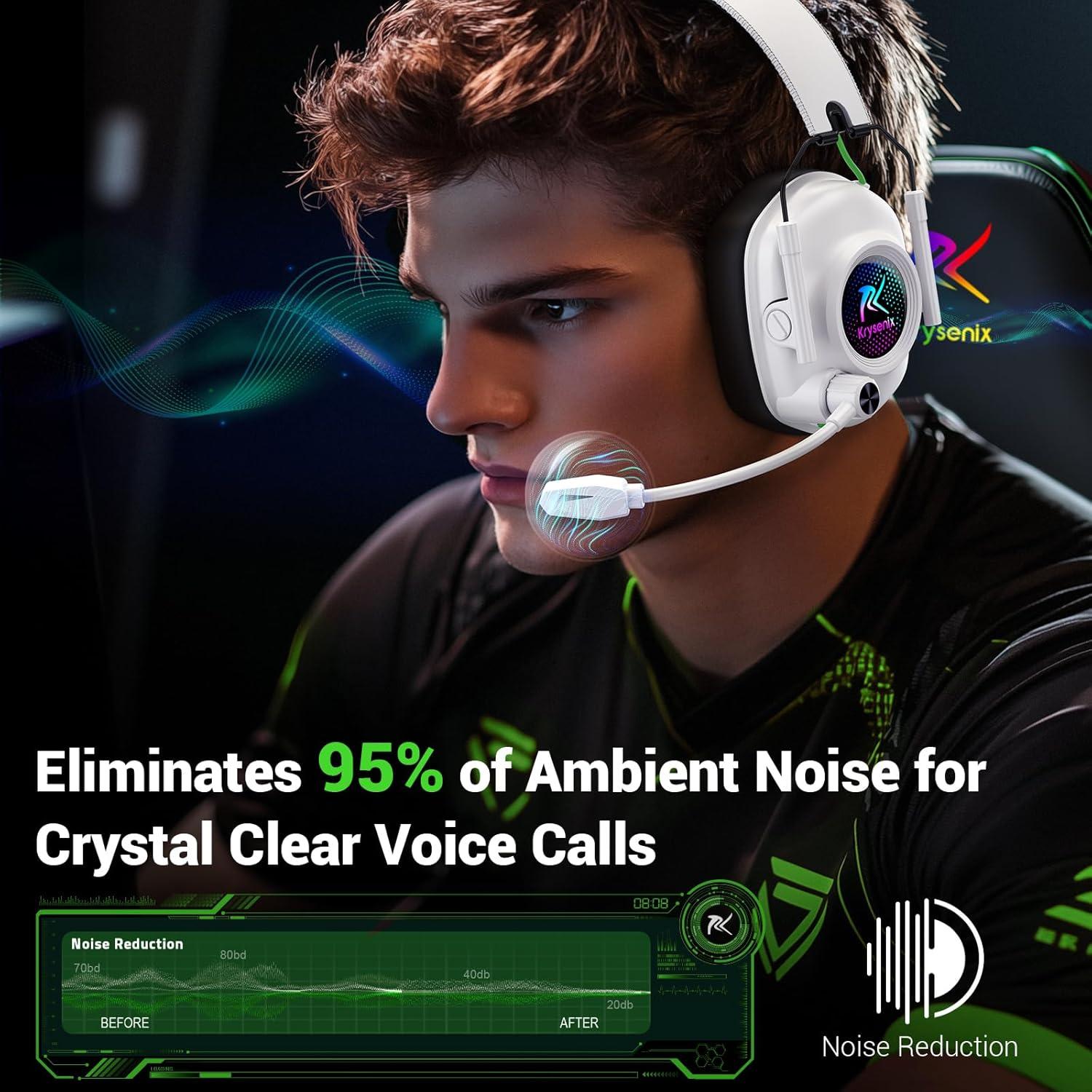 Auriculares Gaming Inalámbricos Krysenix KGH2 50mm RGB 40h