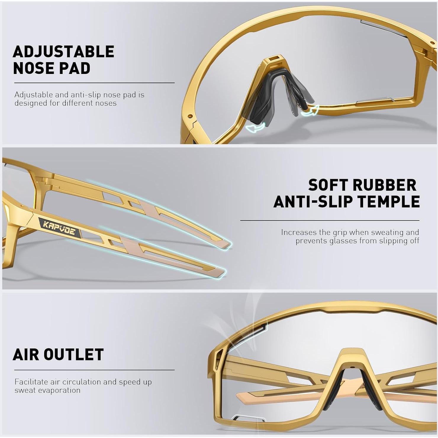 Gafas de Ciclismo KAPVOE K180 Fotoquímicas UV400