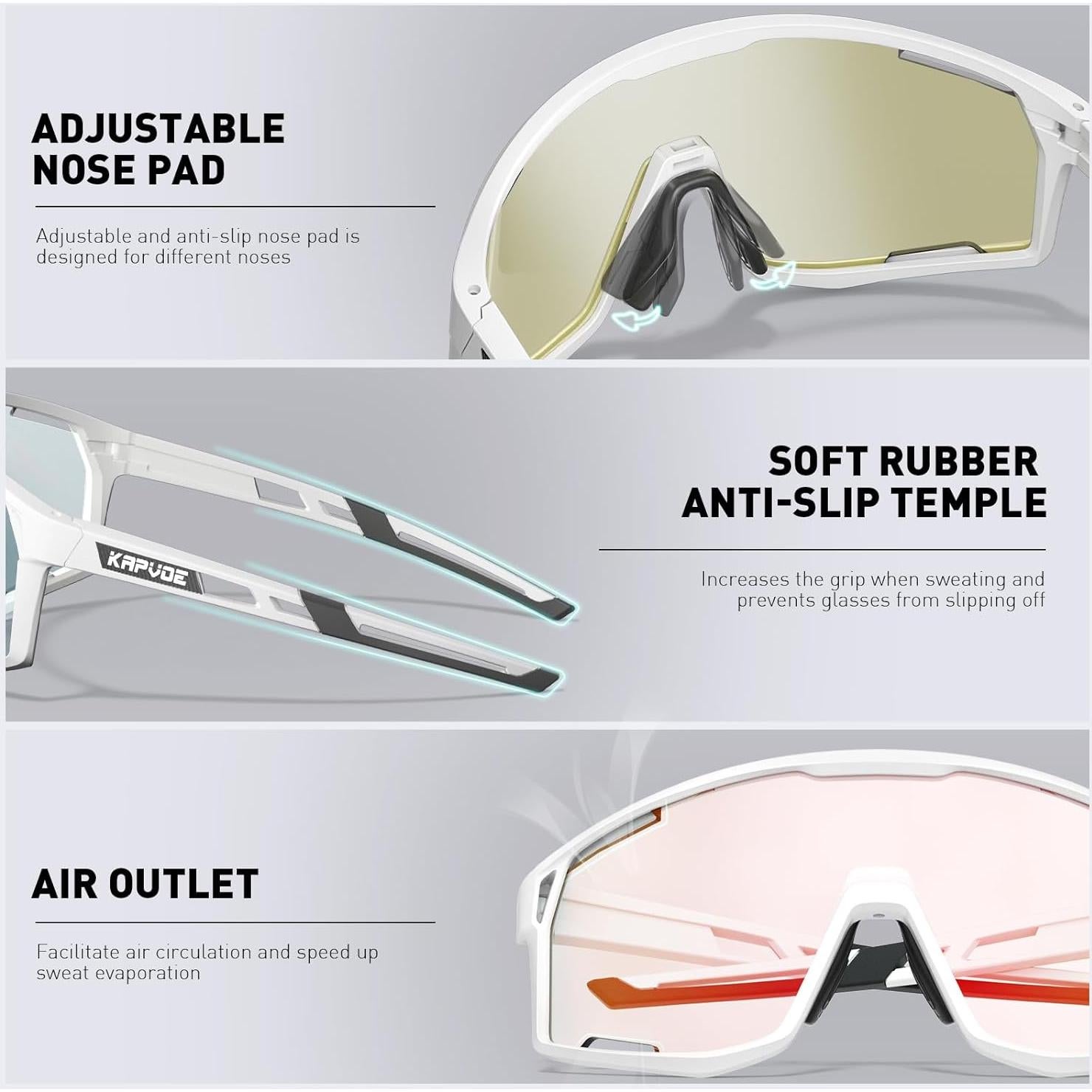 Gafas de Ciclismo KAPVOE K180 Fotoquímicas UV400