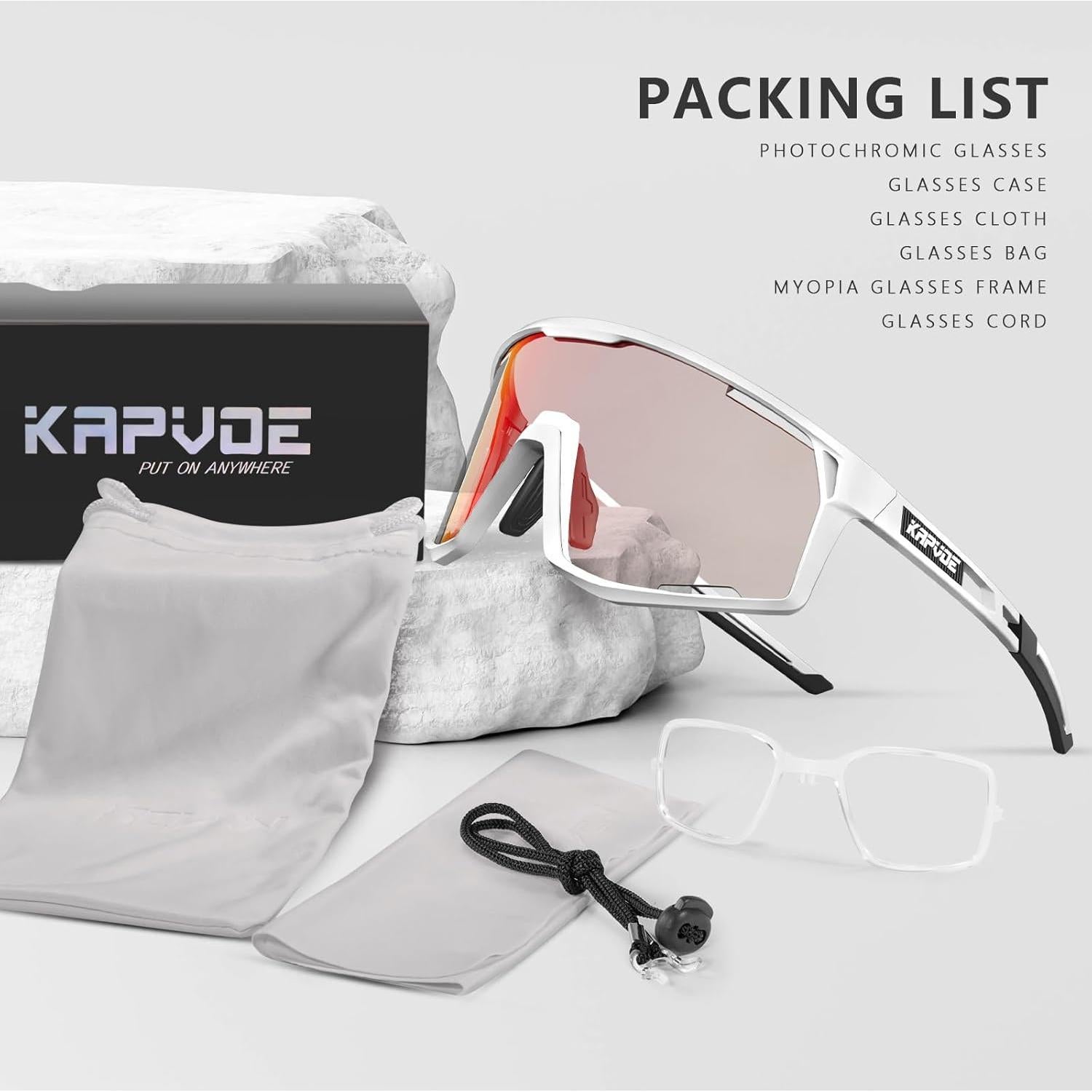 Gafas de Ciclismo KAPVOE K180 Fotoquímicas UV400