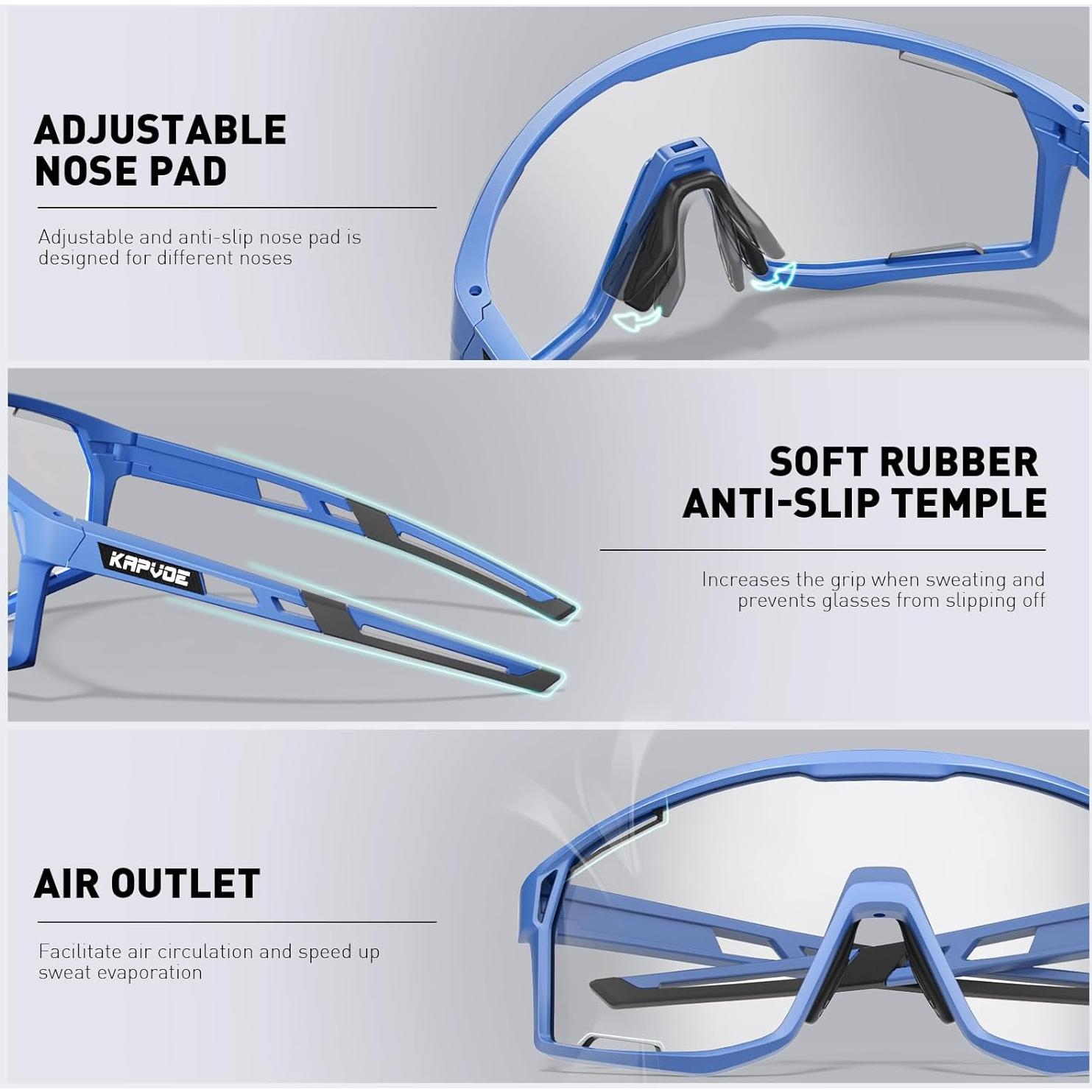 Gafas de Ciclismo KAPVOE K180 Fotoquímicas UV400