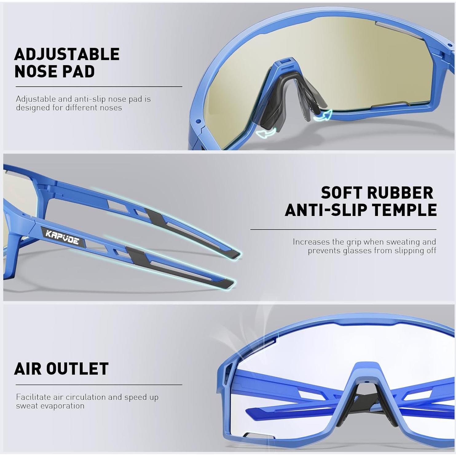 Gafas de Ciclismo KAPVOE K180 Fotoquímicas UV400