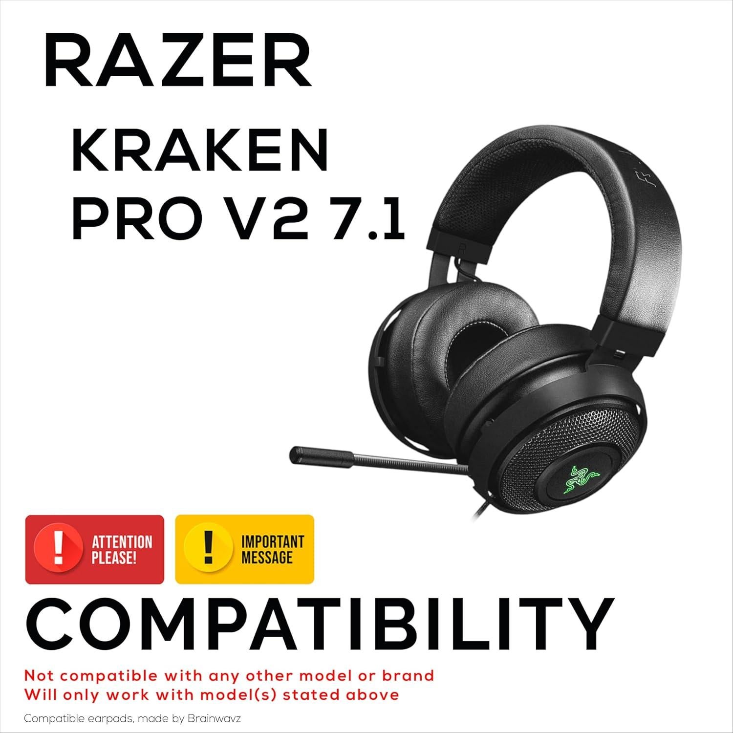 Almohadillas Híbridas Brainwavz para Razer Kraken PRO V2 7.1