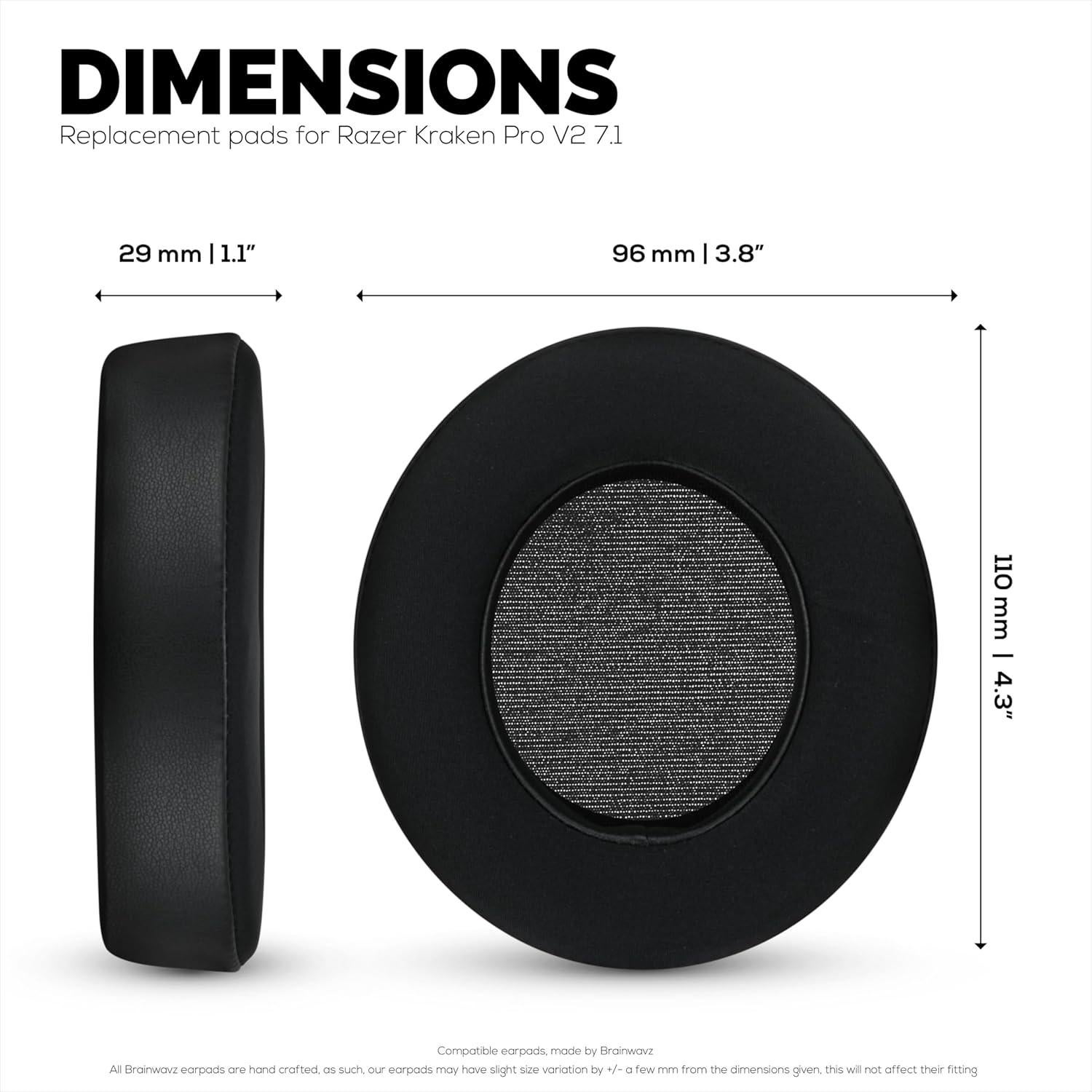 Almohadillas Híbridas Brainwavz para Razer Kraken PRO V2 7.1