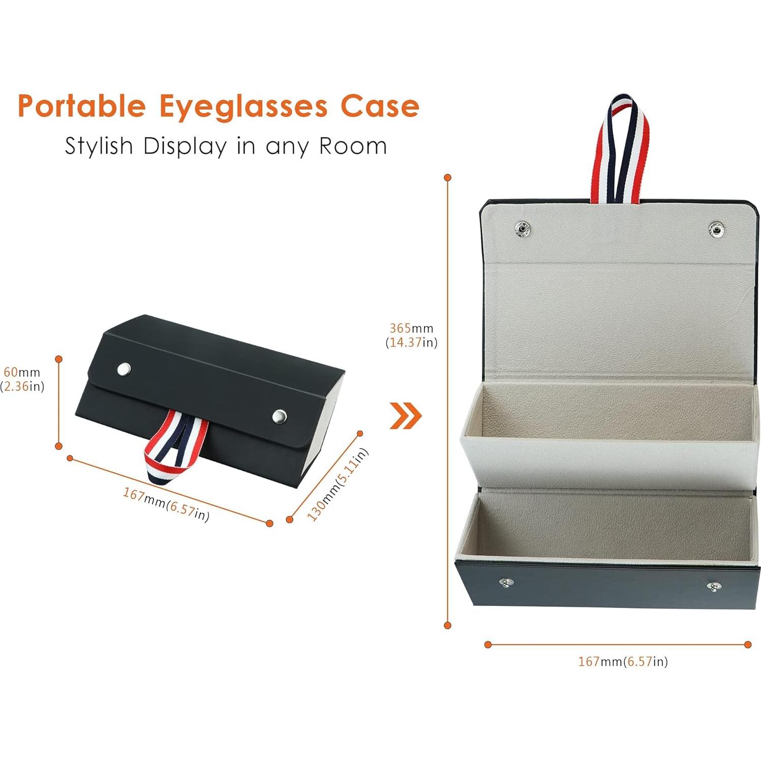 LifeArt Eyeglass Case Hard Shell, Portable Sunglass Case, Fashionable PU Leather Eyeglass Case, Lightweight