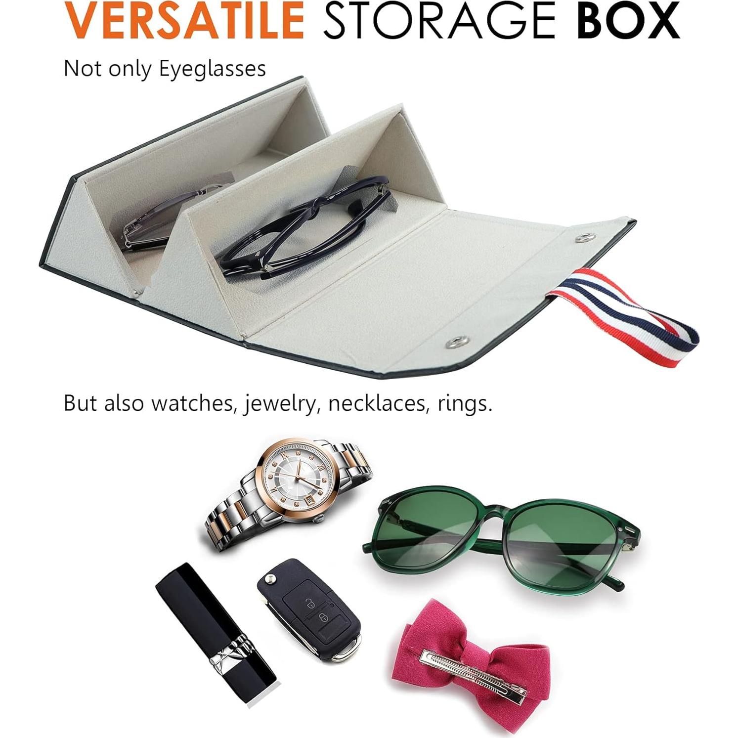 LifeArt Eyeglass Case Hard Shell, Portable Sunglass Case, Fashionable PU Leather Eyeglass Case, Lightweight