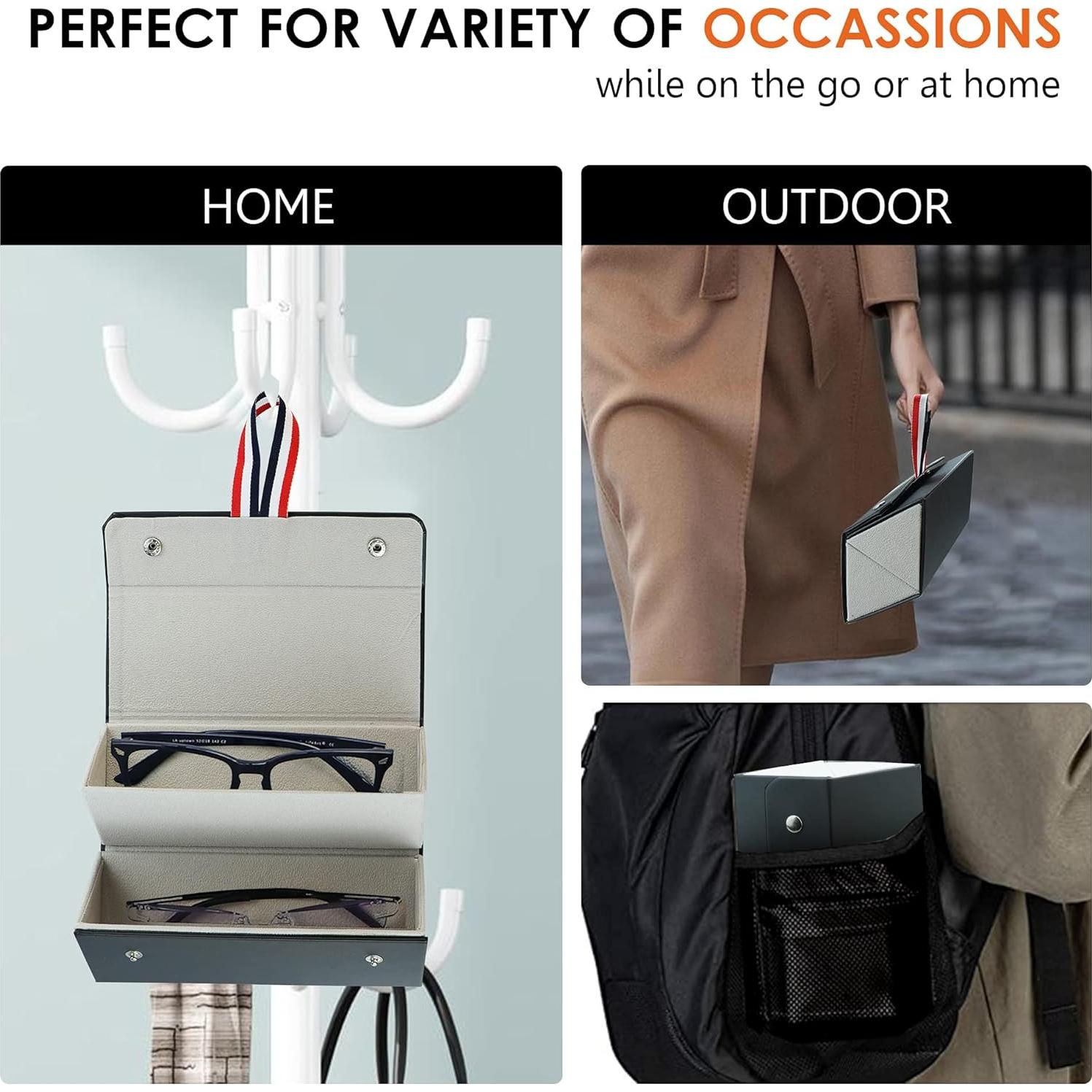 LifeArt Eyeglass Case Hard Shell, Portable Sunglass Case, Fashionable PU Leather Eyeglass Case, Lightweight