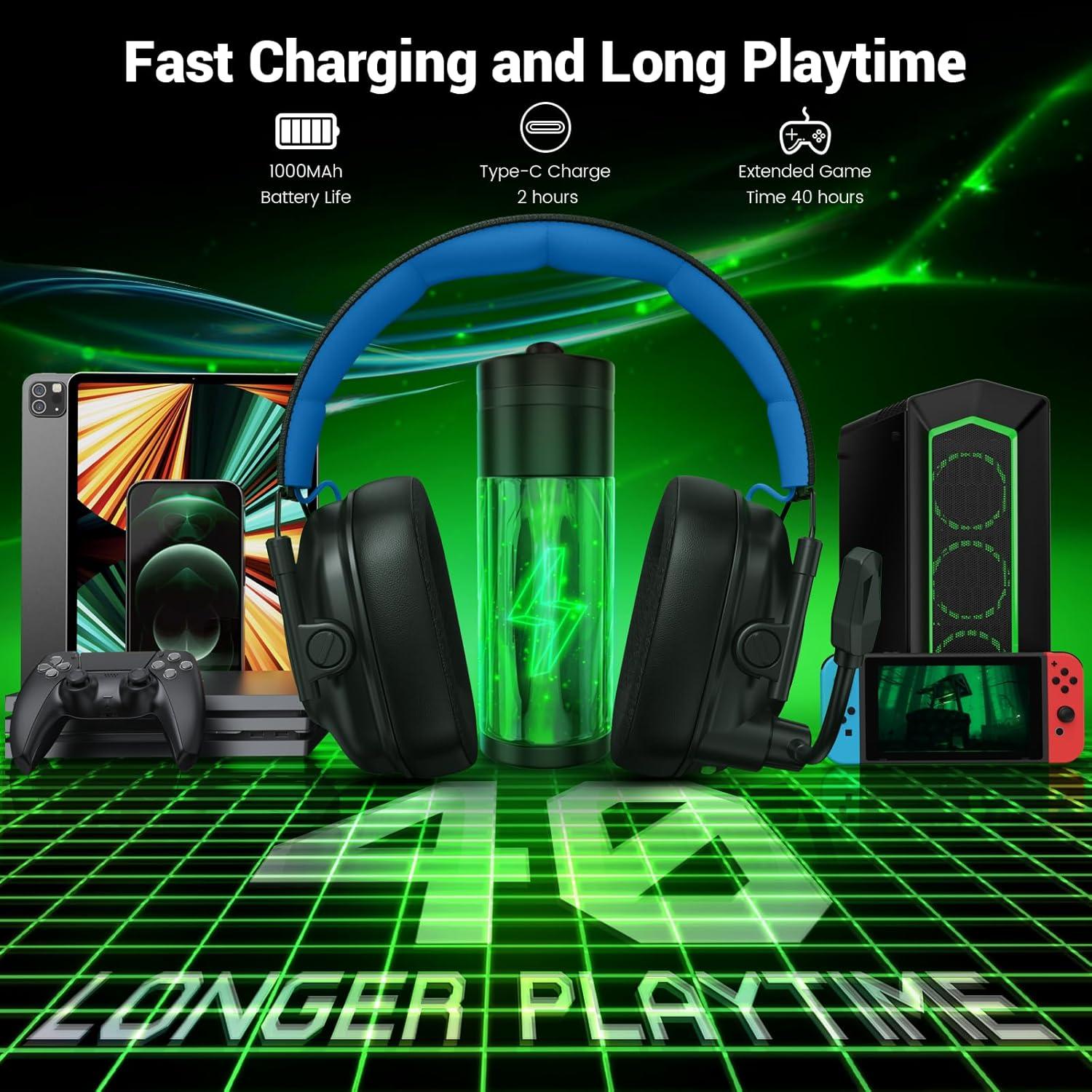 Auriculares Gaming Inalámbricos Krysenix KGH2 40H PS5 PS4 PC