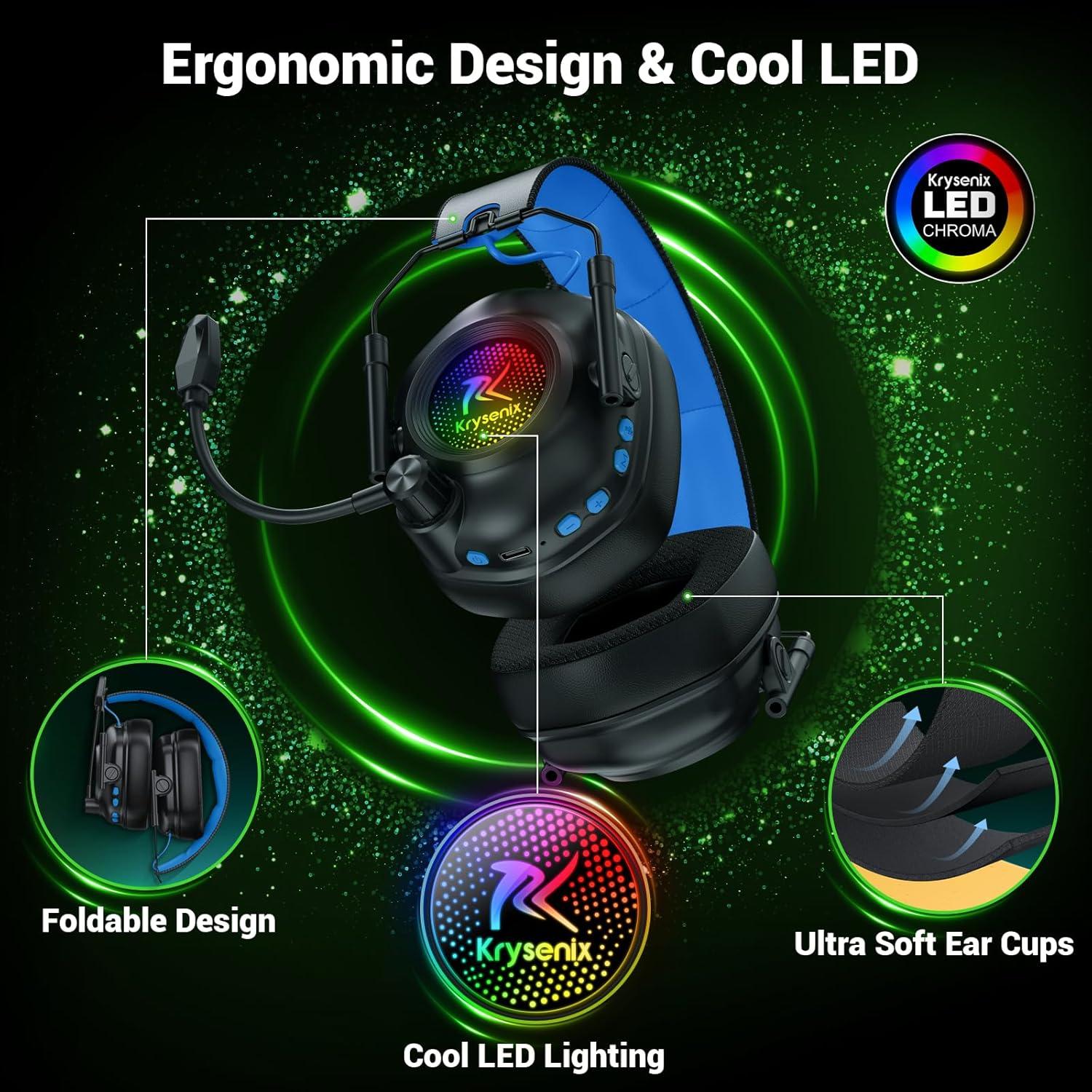 Auriculares Gaming Inalámbricos Krysenix KGH2 40H PS5 PS4 PC