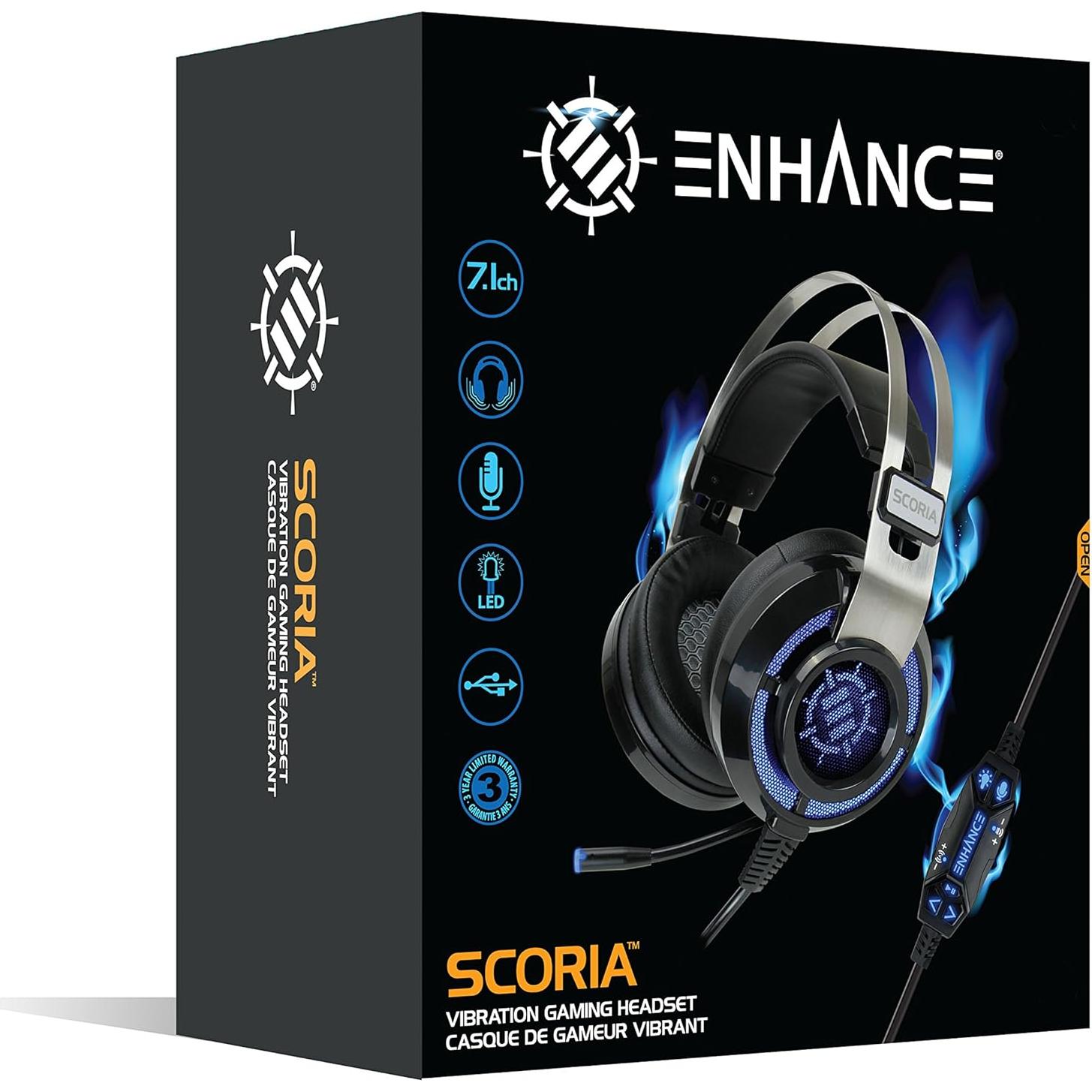 Auriculares Gaming ENHANCE Scoria USB 7.1 con Micrófono