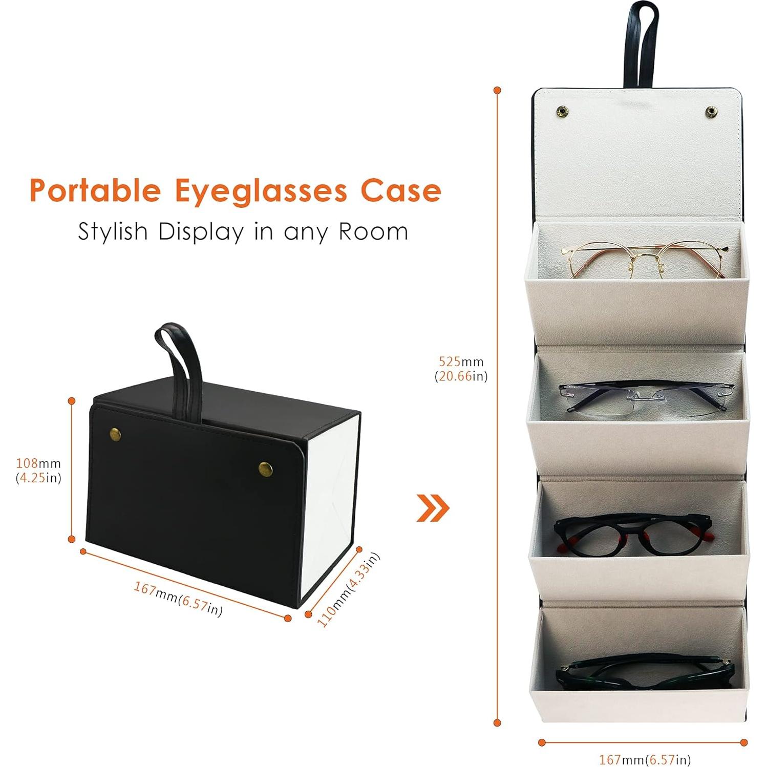 Estuche Duro para Gafas LifeArt, Plegable y Ligero, Negro