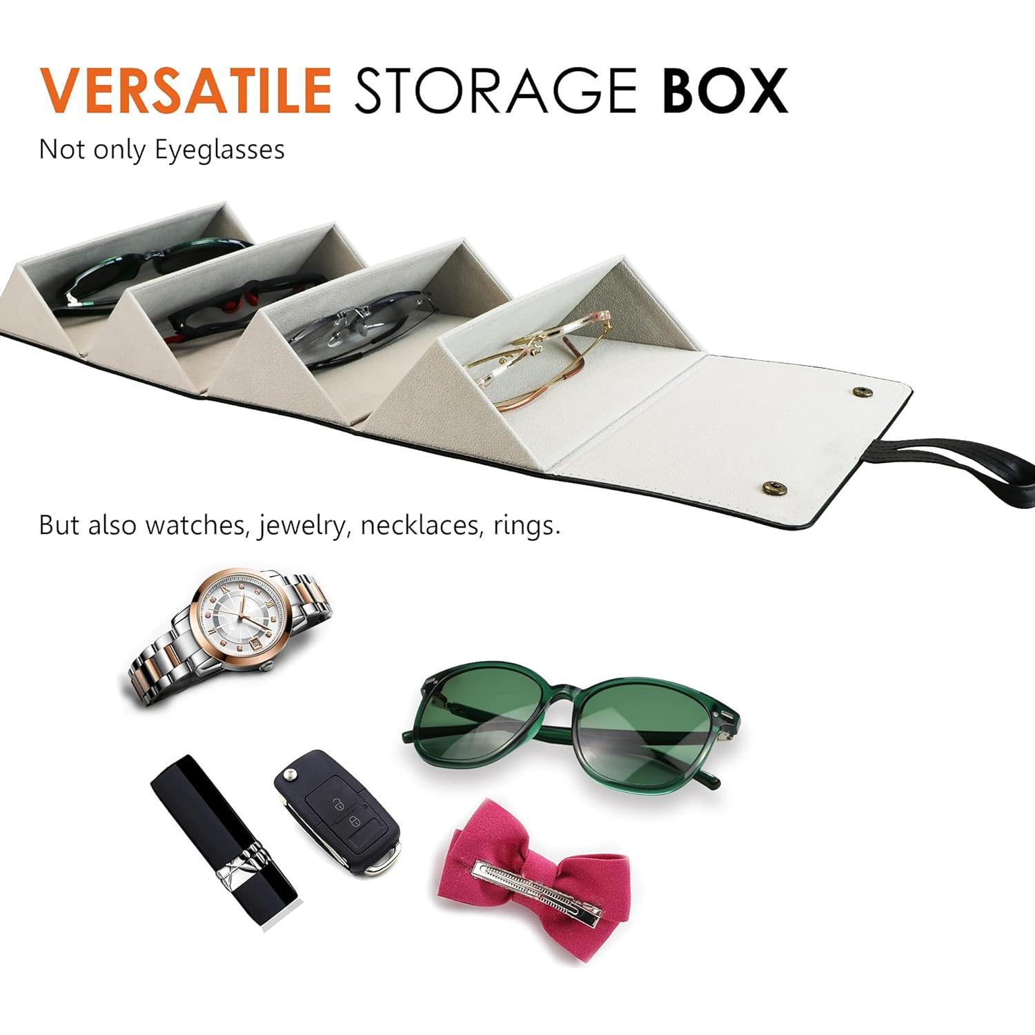 Estuche Duro para Gafas LifeArt, Plegable y Ligero, Negro