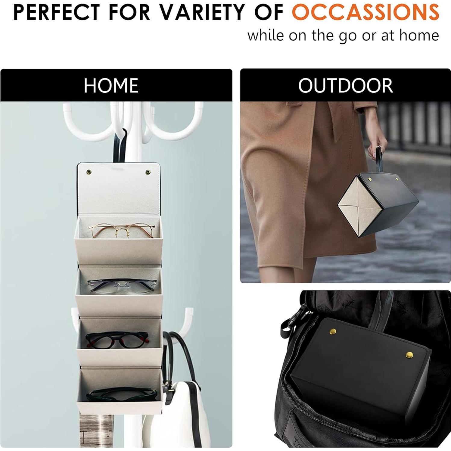 Estuche Duro para Gafas LifeArt, Plegable y Ligero, Negro