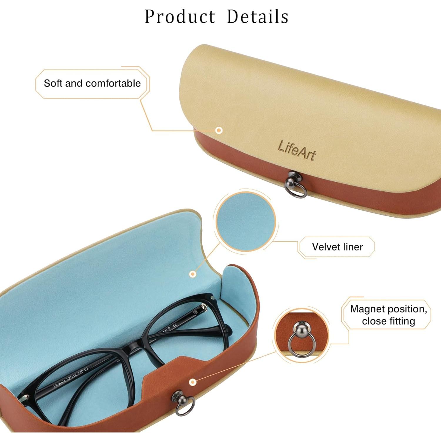 Estuche para Gafas LifeArt Plegable PU Amarillo Claro