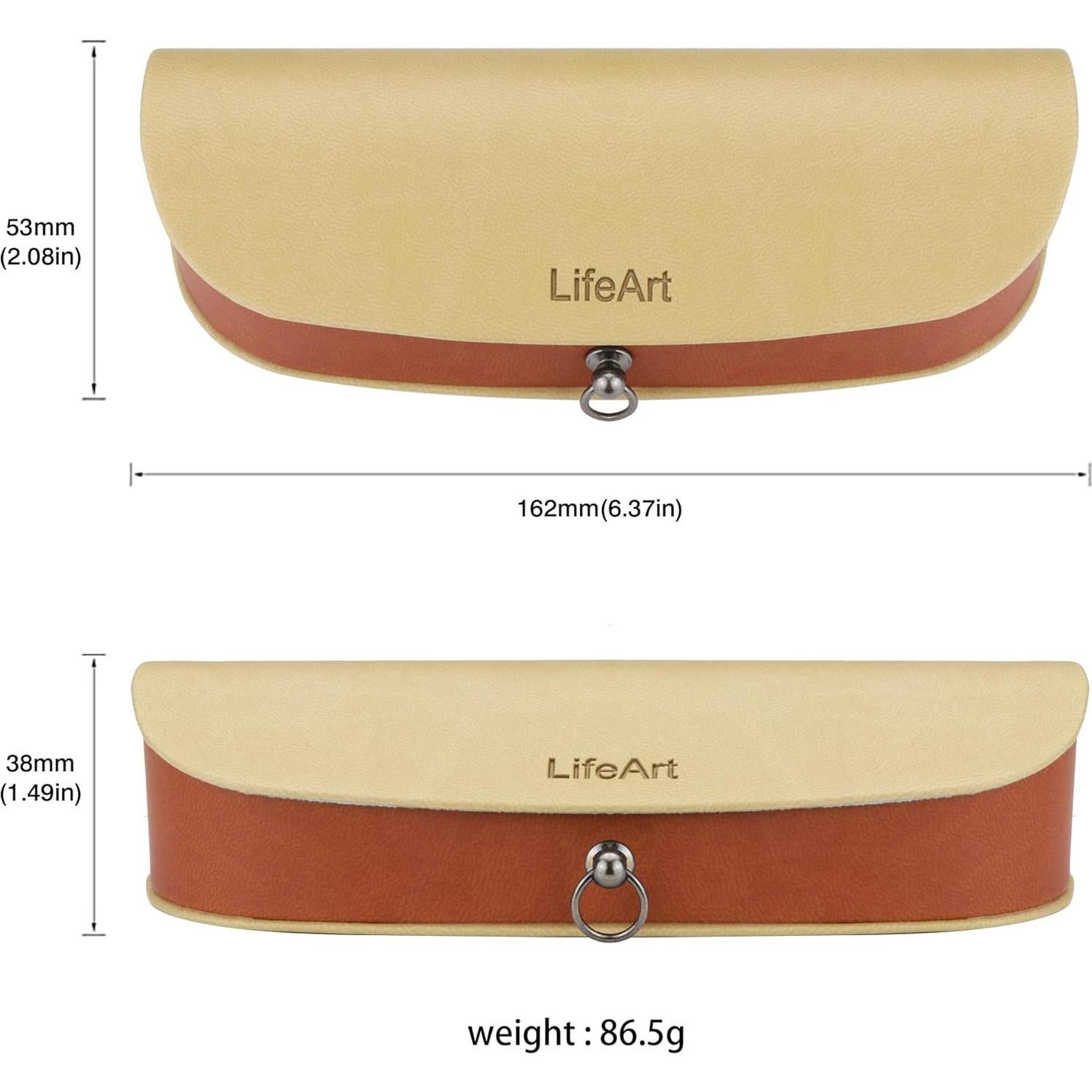 Estuche para Gafas LifeArt Plegable PU Amarillo Claro