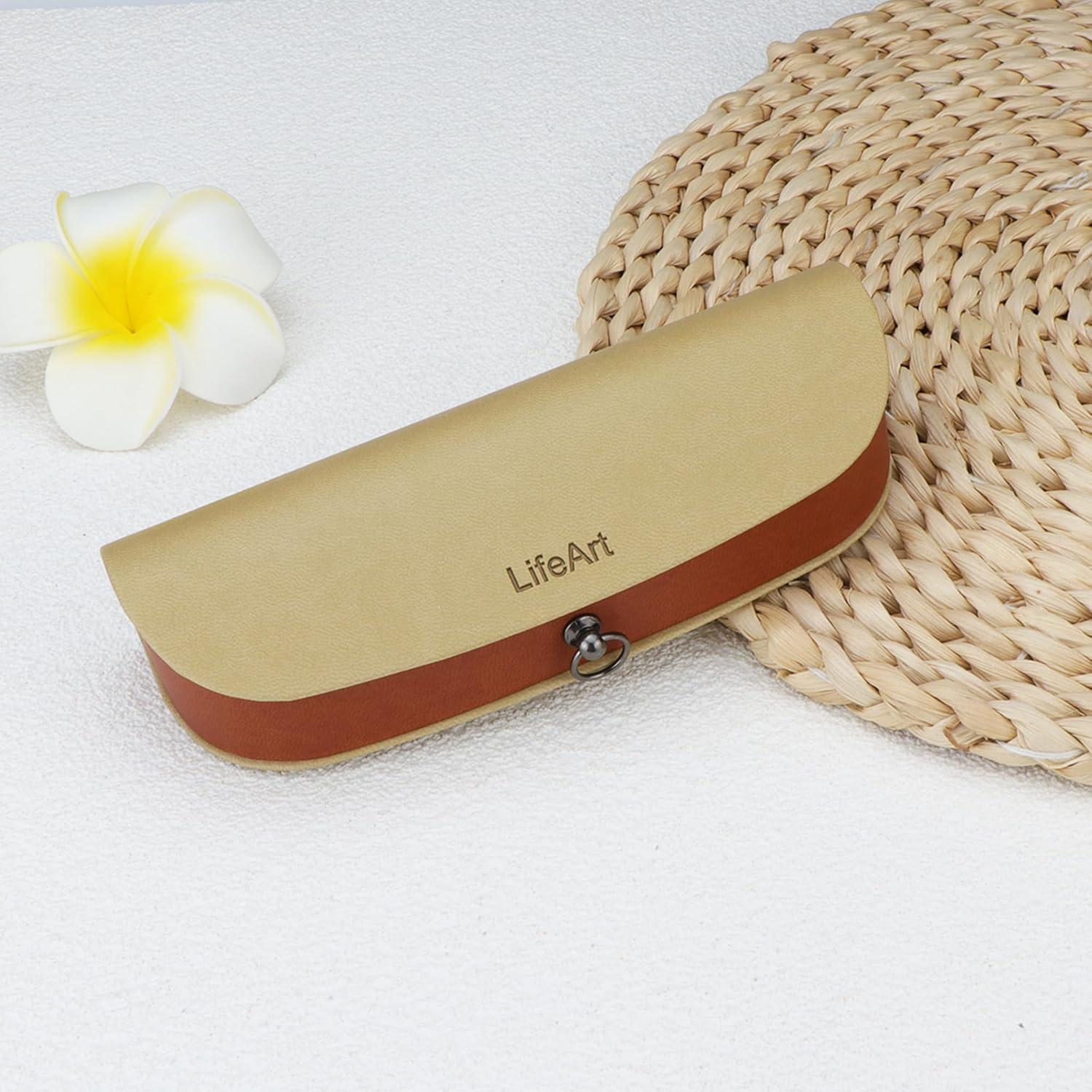 Estuche para Gafas LifeArt Plegable PU Amarillo Claro
