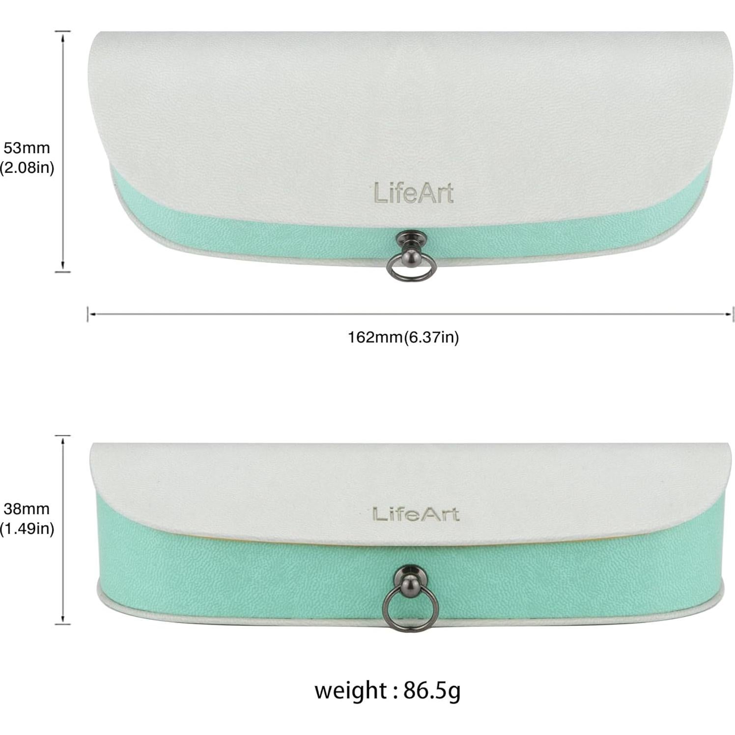 Funda para Gafas LifeArt Plegable de PU Gris Claro