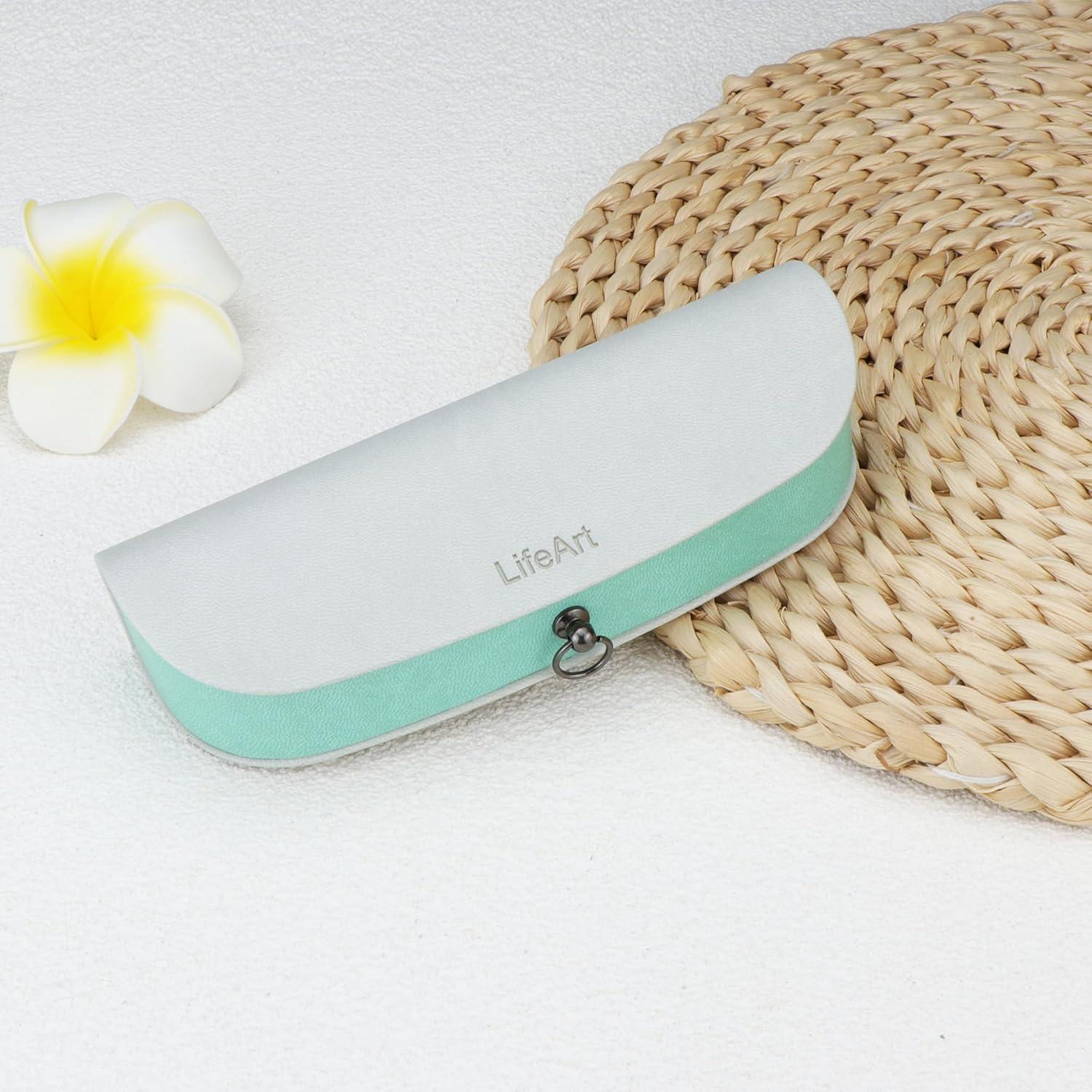 Funda para Gafas LifeArt Plegable de PU Gris Claro