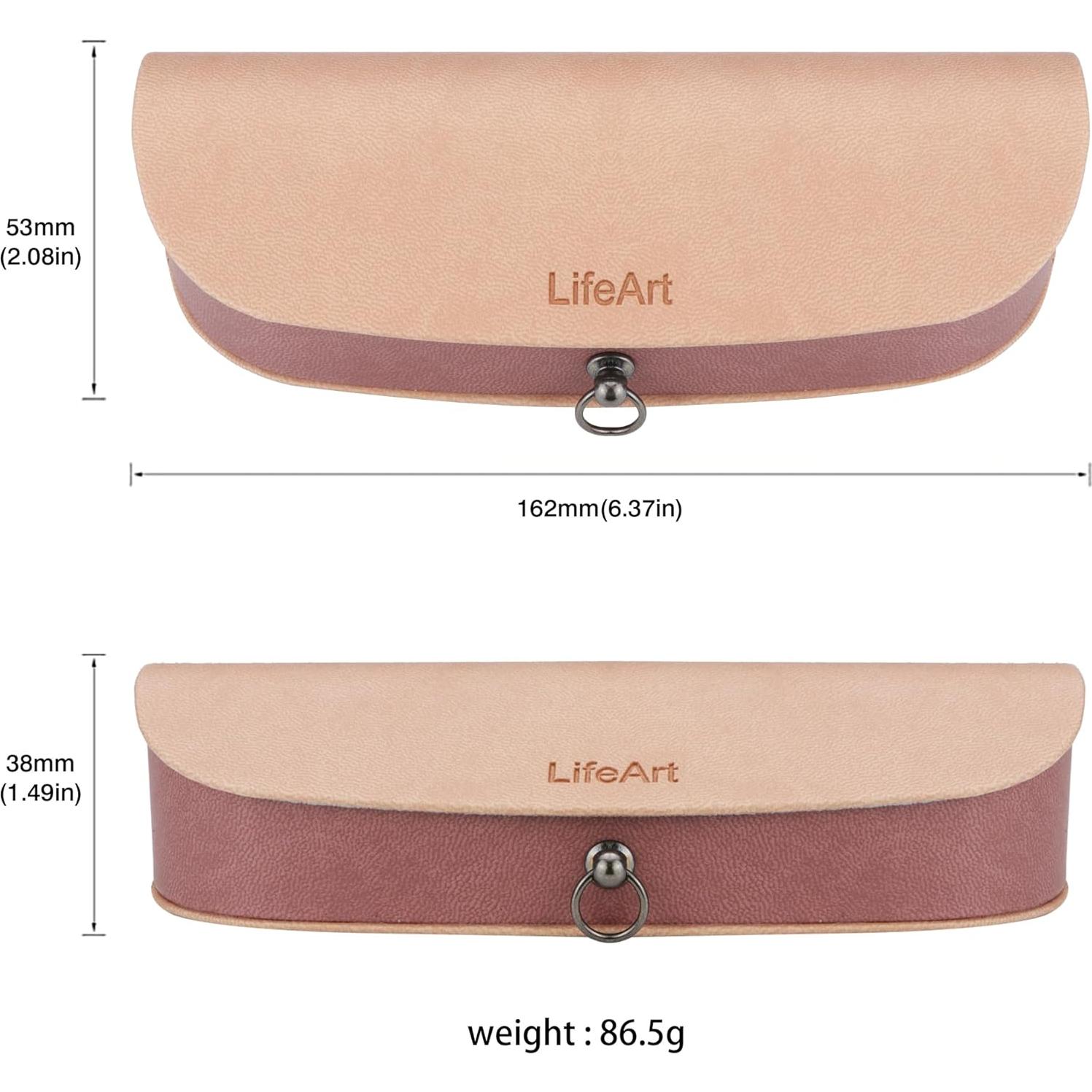 Estuche para Gafas LifeArt Plegable PU Rosa Claro