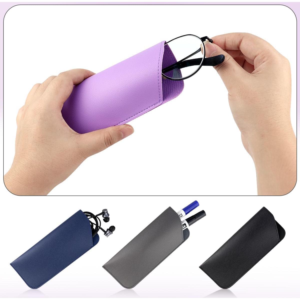 Yuntop 4 Fundas de Gafas de Cuero Suave 17.8x7.6cm