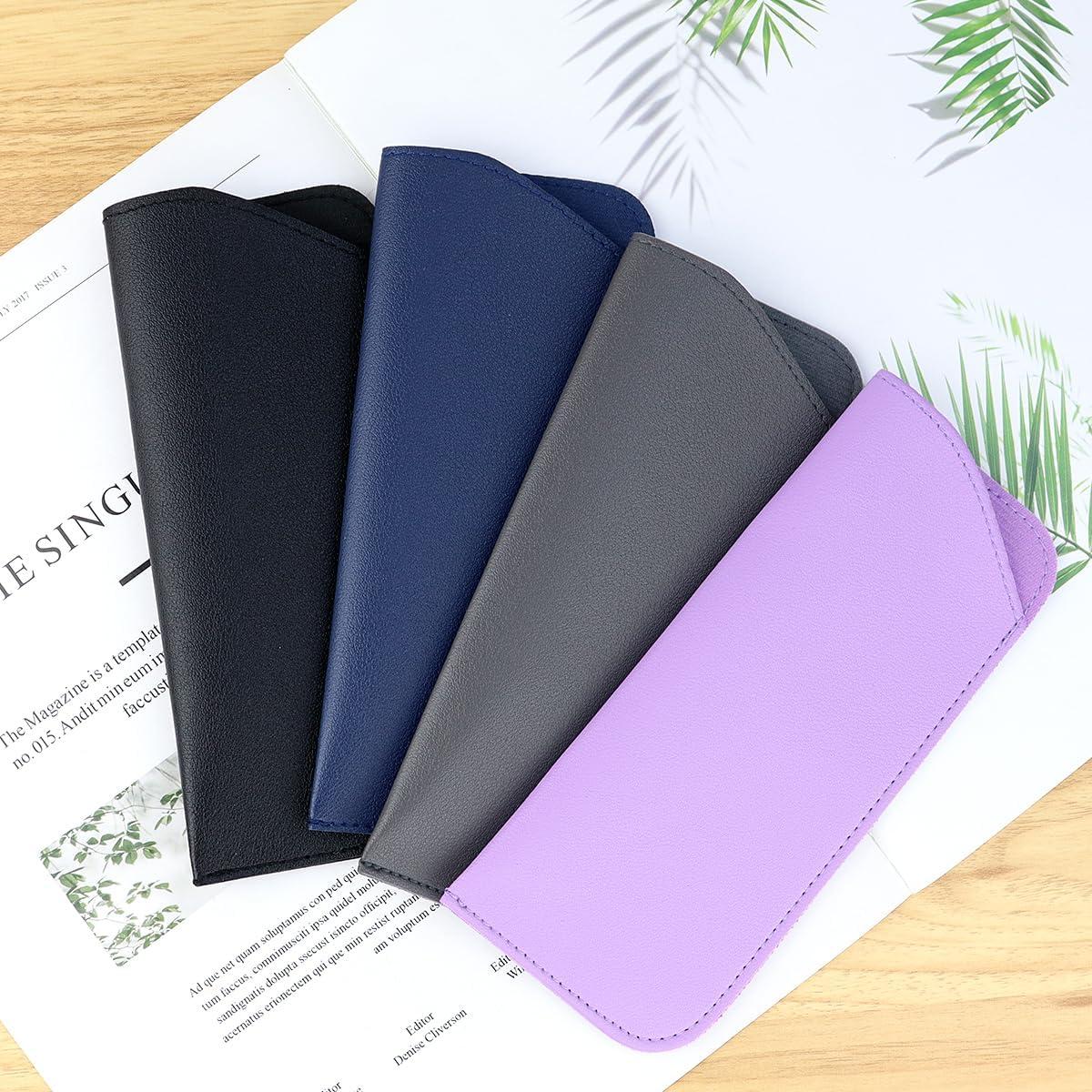 Yuntop 4 Fundas de Gafas de Cuero Suave 17.8x7.6cm