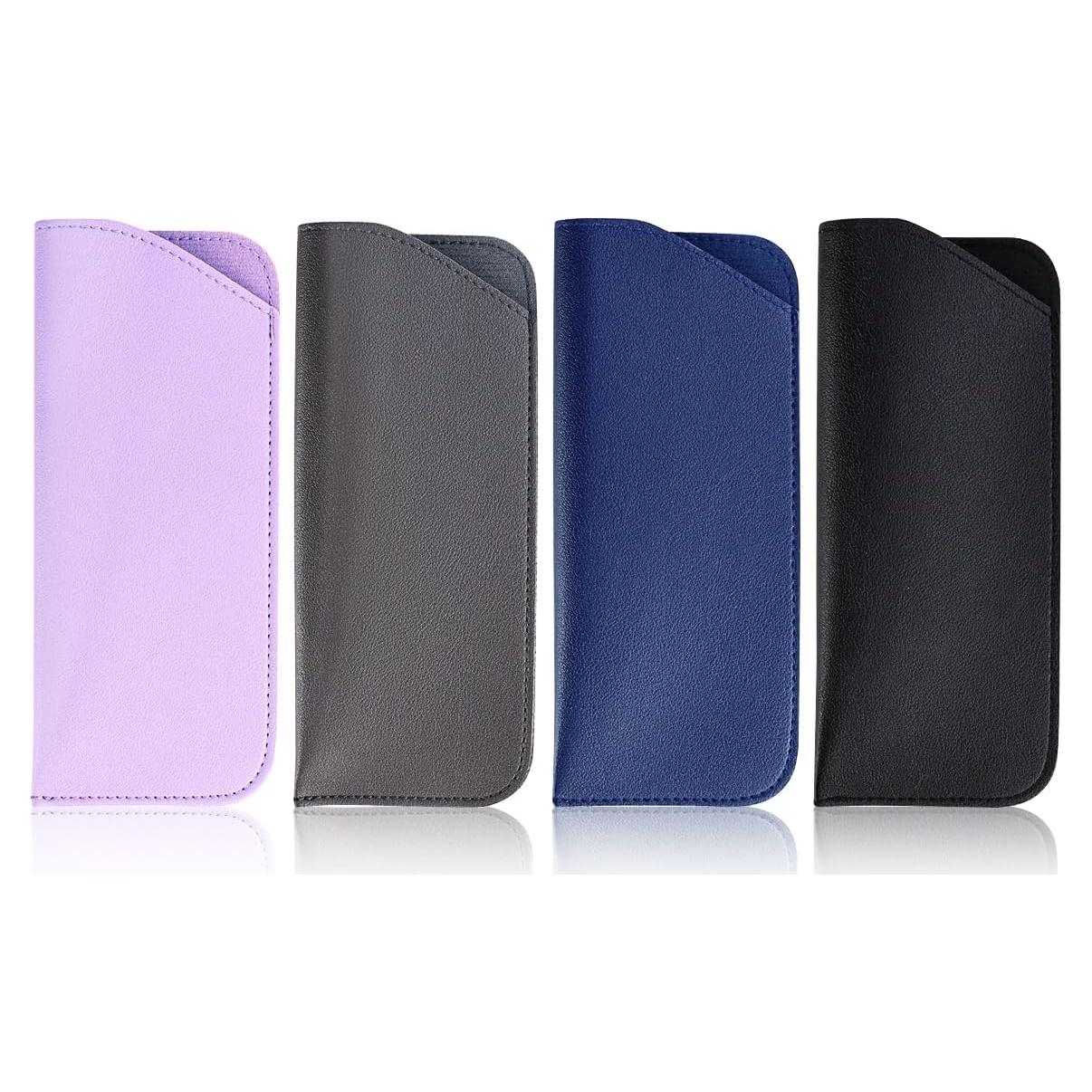 Funda de Gafas de Cuero PU Yuntop 4 Piezas 17.8x7.6 cm