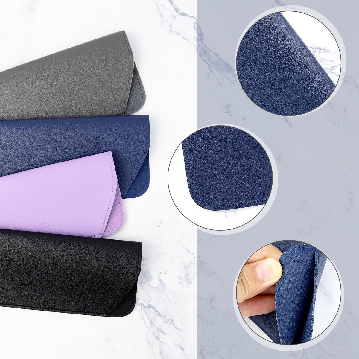 Funda de Gafas de Cuero PU Yuntop 4 Piezas 17.8x7.6 cm