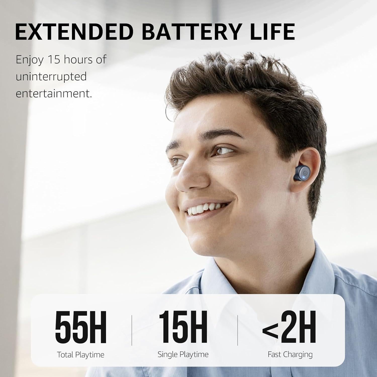 Auriculares Inalámbricos TOZO T10 Bluetooth 5.3 IPX8 55H