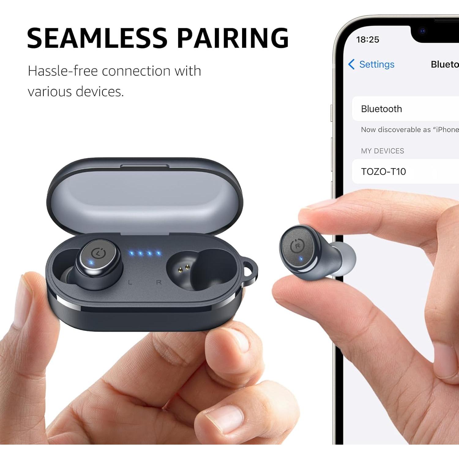 Auriculares Inalámbricos TOZO T10 Bluetooth 5.3 IPX8 55H