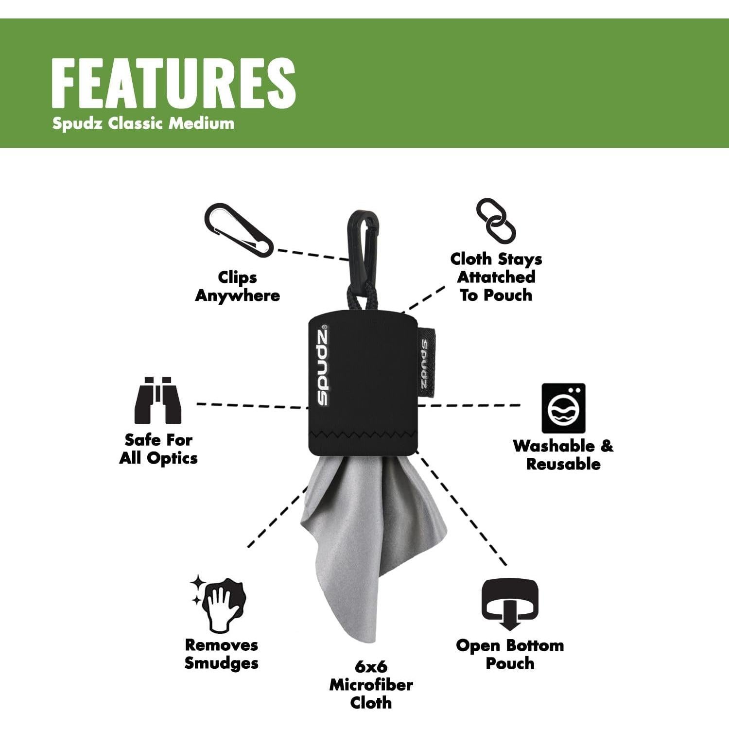 Paño Microfibra SPUDZ Classic | 15,24 x 15,24 cm | Asortimento