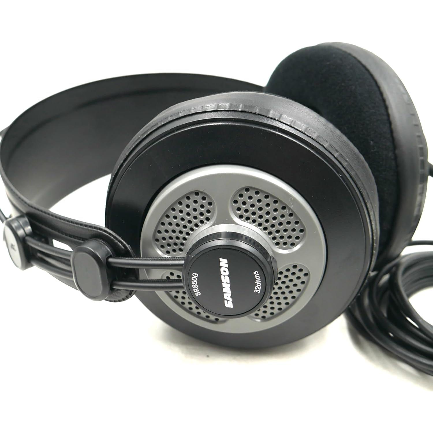 Auriculares de Estudio Samson SR850G Semiabiertos 50mm Grafito