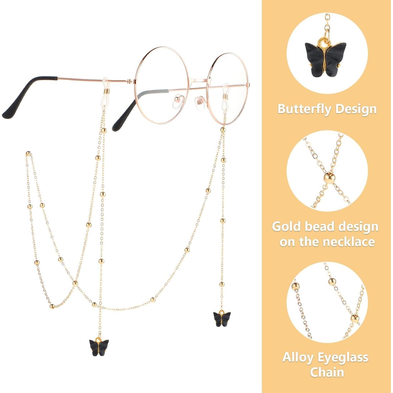 Cadena de Gafas para Mujeres Mariposa 95 cm Soporte Elegante